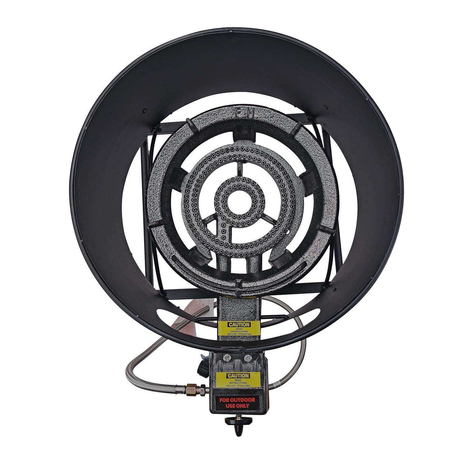 ARC ARC 23" Stainless Steel Concave Comal Set, 30,000 BTU Propane Burner and Stand, Discada Disc Cooker.