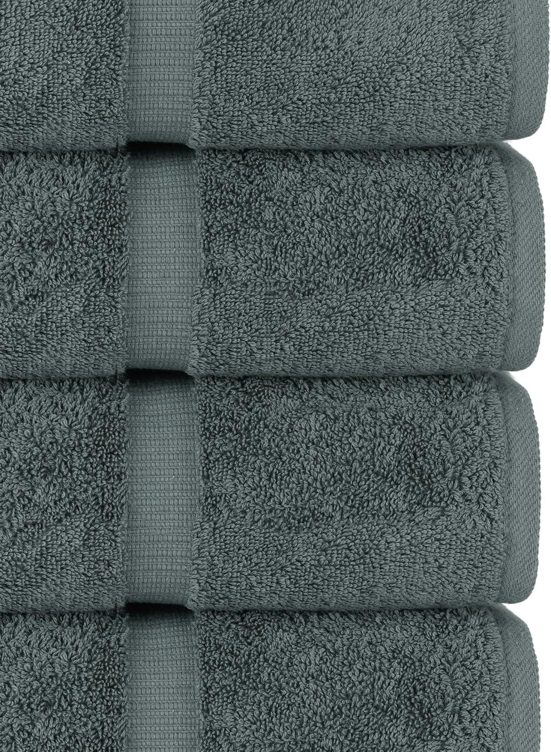 Hotel & Spa Quality 100% Cotton Premium Turkish Towels | Soft & Absorbent (4-Piece Bath Towels, Dark Gray)