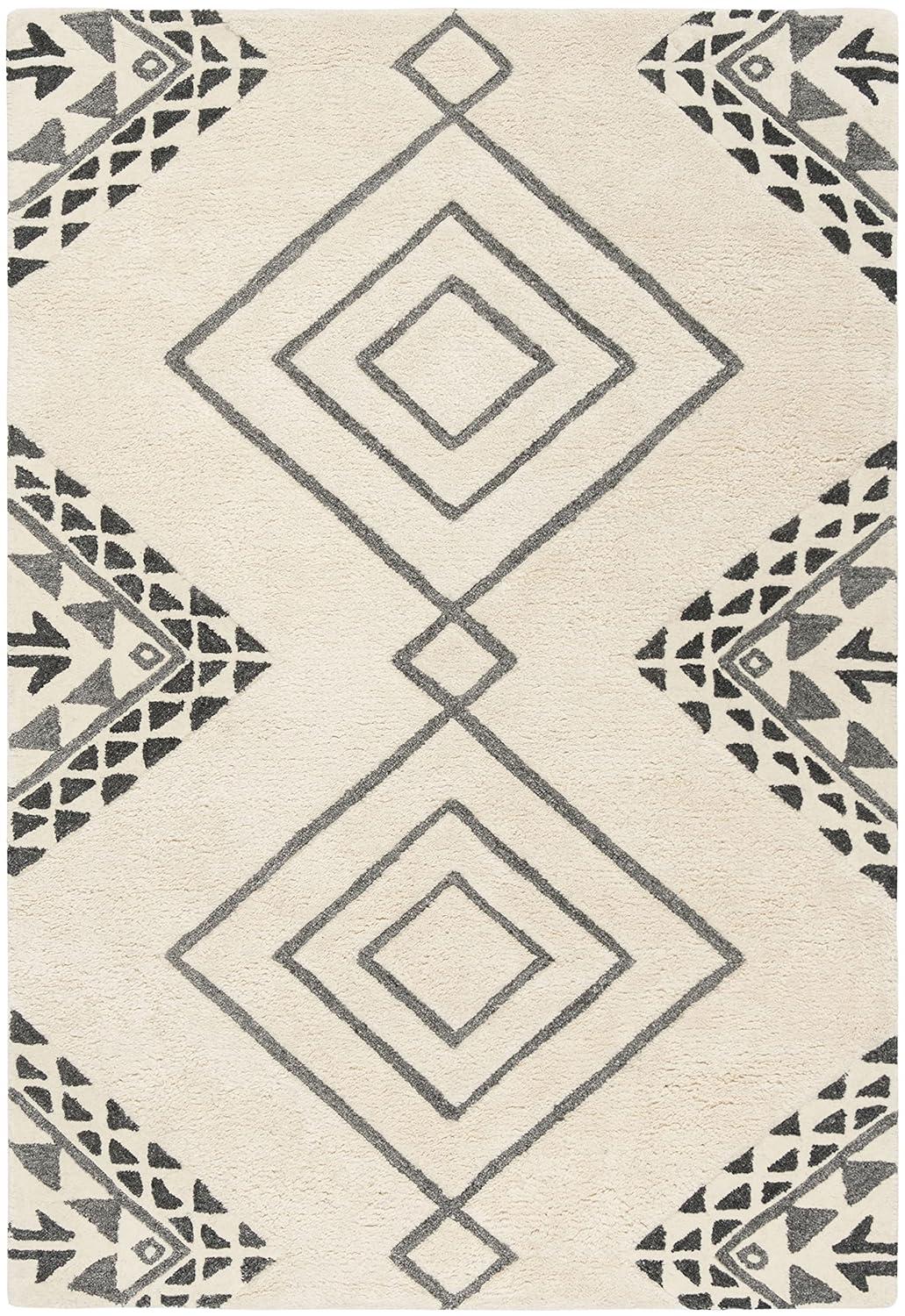 Casablanca CSB301 Hand Tufted Indoor Area Rug - Ivory/Grey - 4'x6' - Safavieh