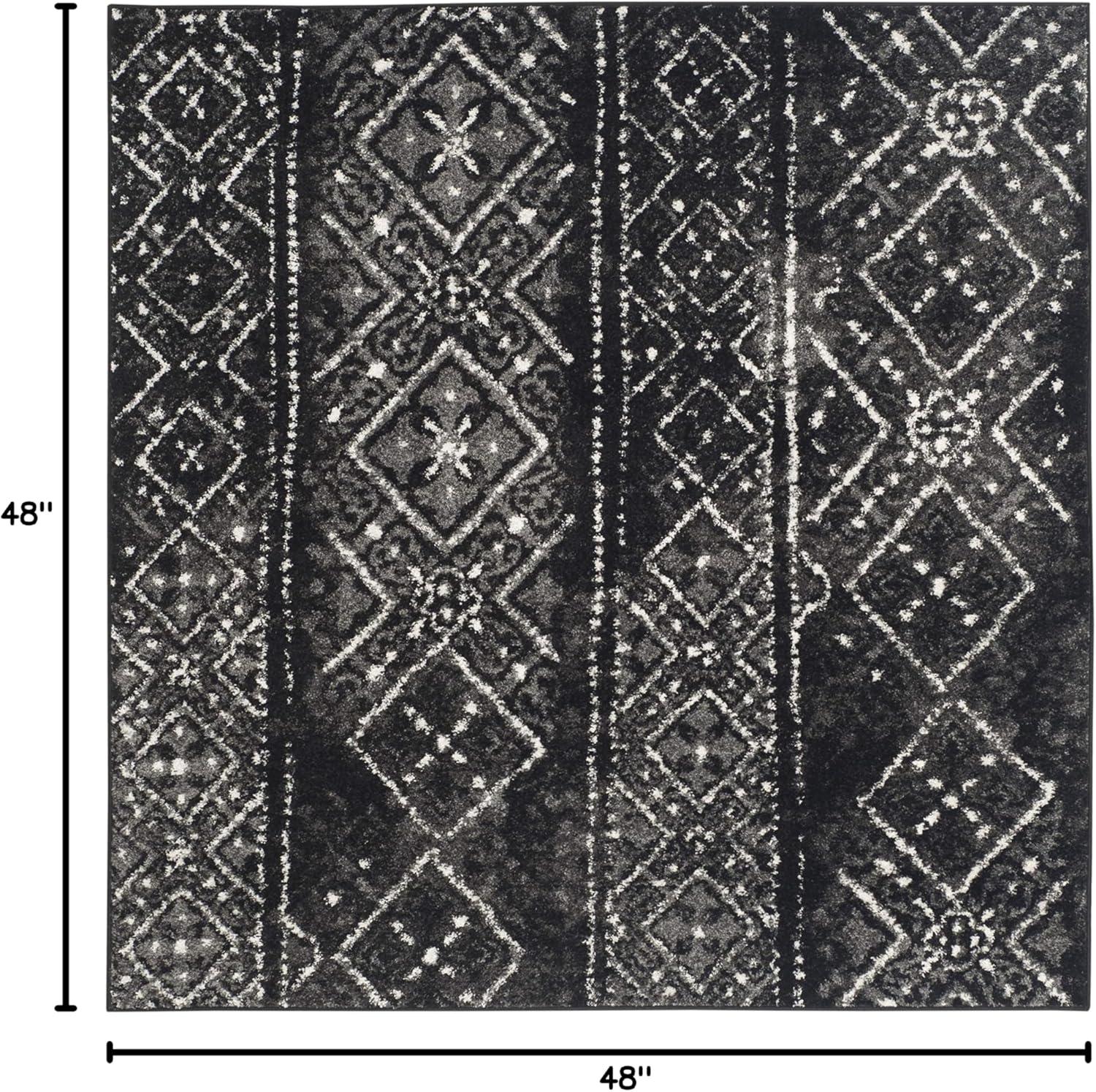 Adirondack ADR111 Machine Made Indoor Area Rug - Silver/Multi - 4'x4' - Safavieh