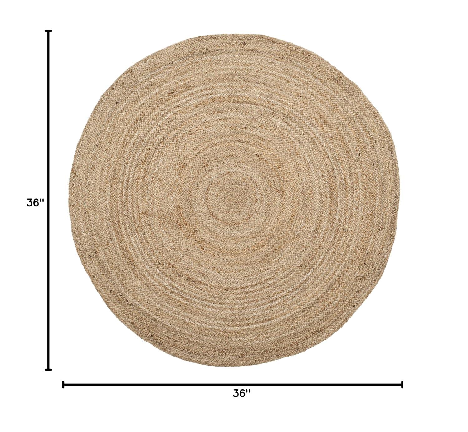 Natural Fiber NF801 Hand Woven Indoor Area Rug - Natural/Natural - 3' Round - Safavieh