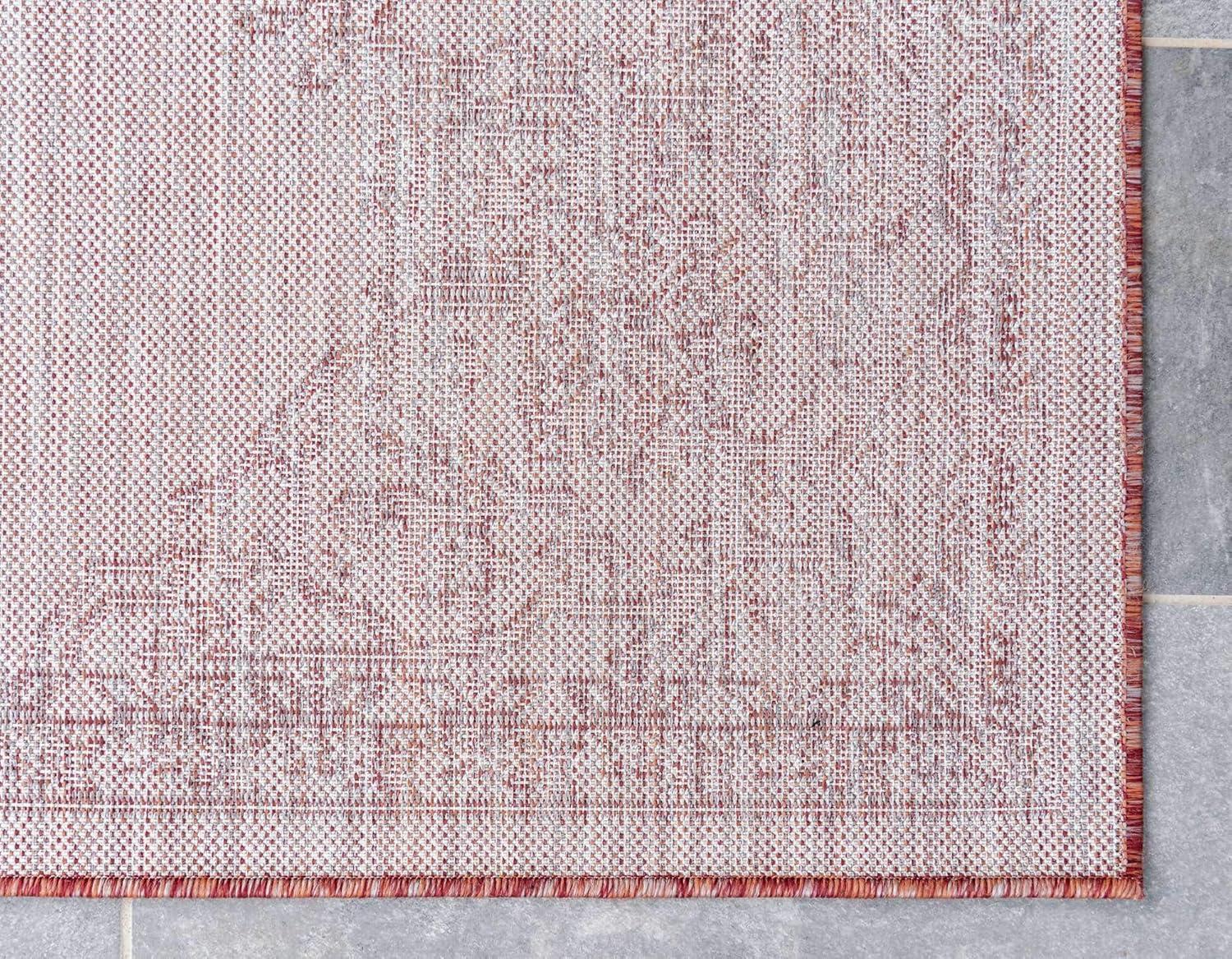 Rust Red Antique Outdoor 9 ft. x 12 ft. Area Rug
