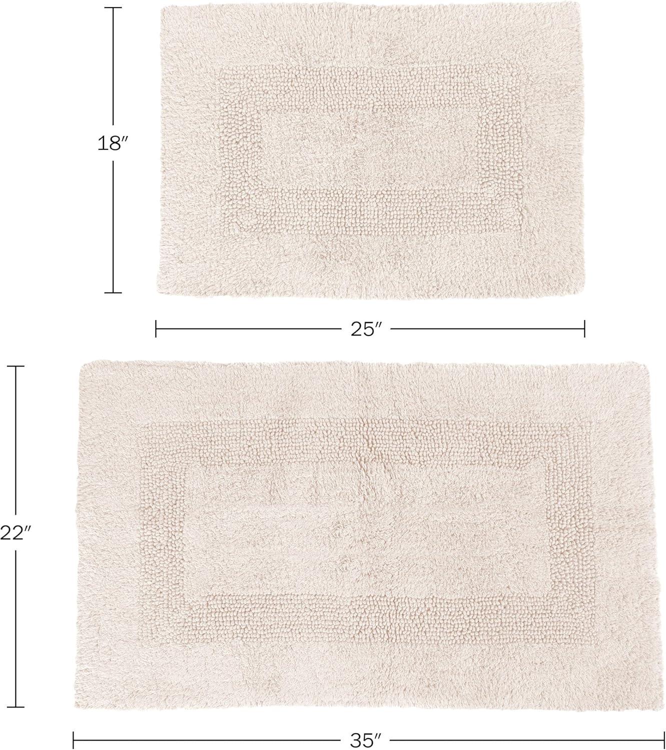 Lavish Home 2-Piece Bathroom Rug Set, Ivory