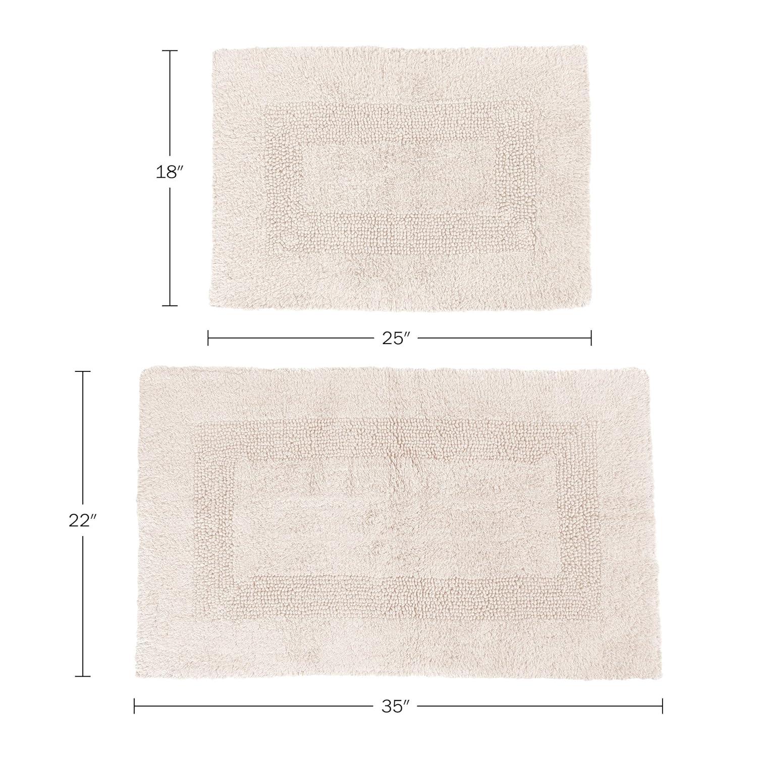 Lavish Home 2-Piece Bathroom Rug Set, Ivory