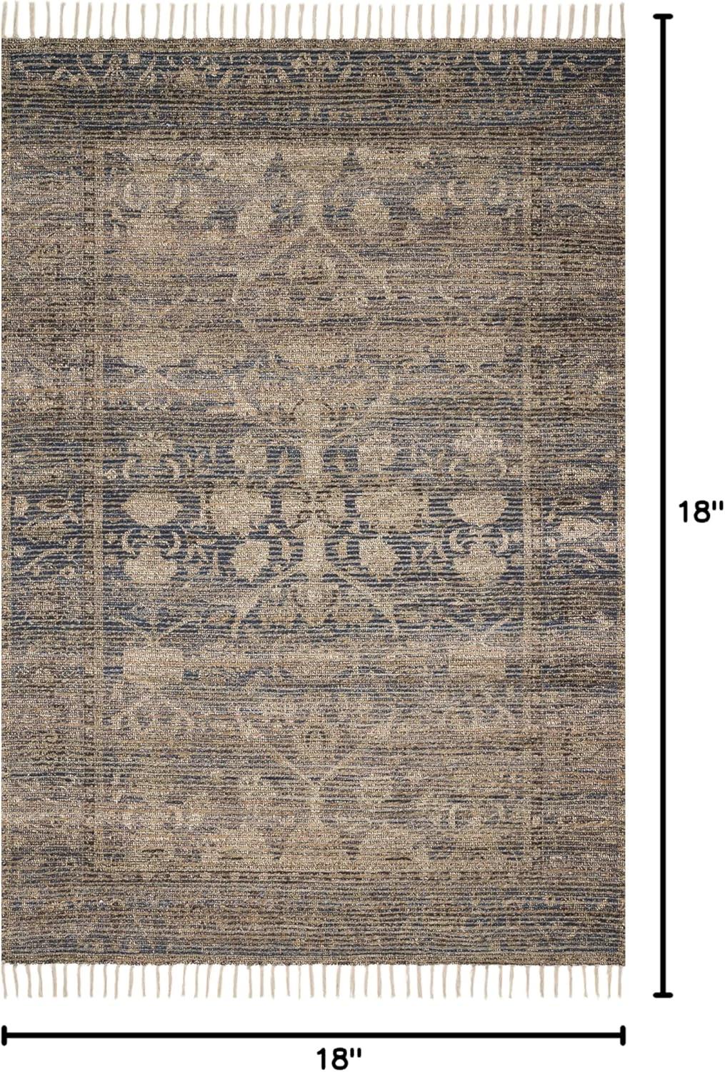 Justina Blakeney x Loloi Cornelia Collection Indigo / Natural TRANSITIONAL Area Rug 18" x 18" Sample