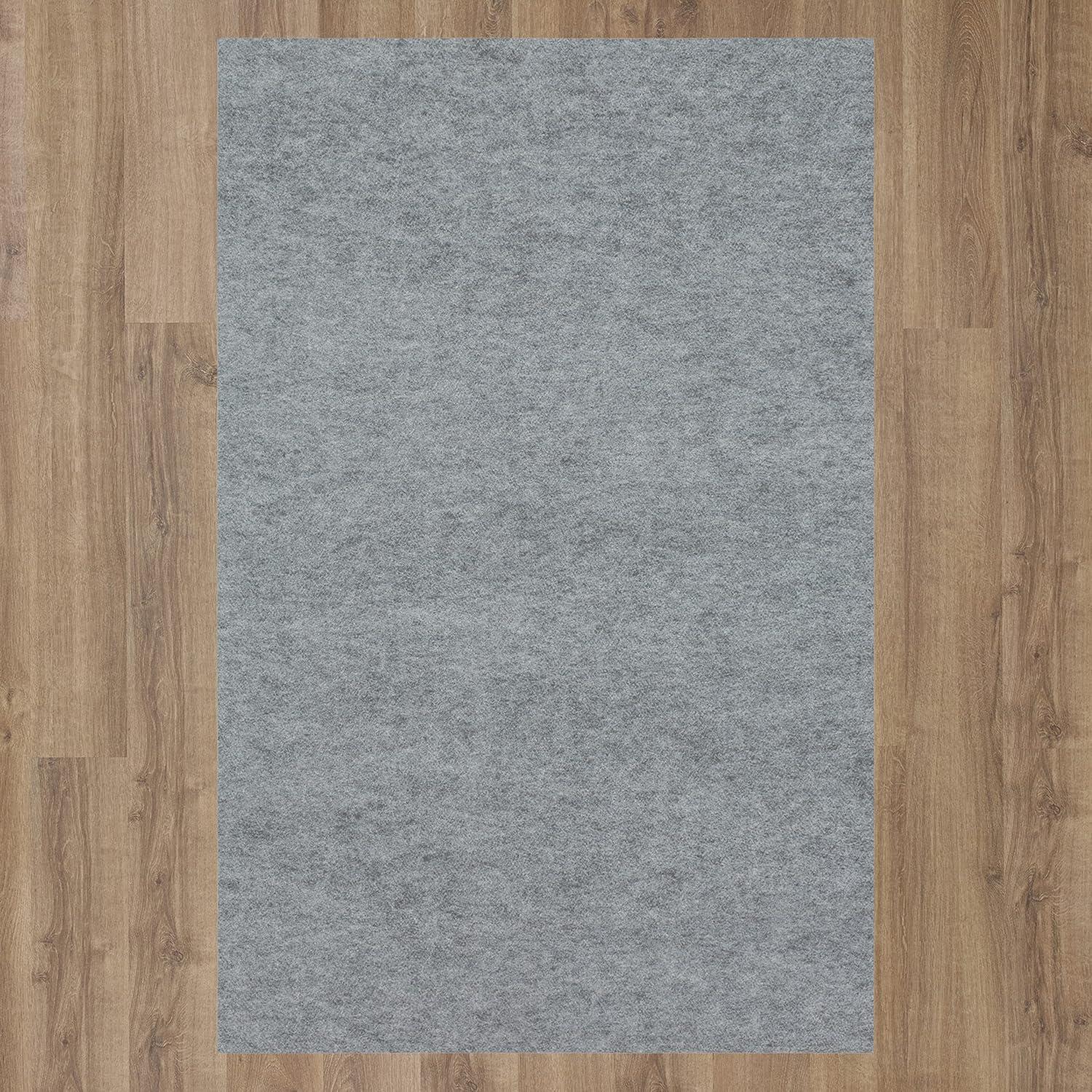 Minimalist Gray 8'x10' Rectangular Area Rug Pad