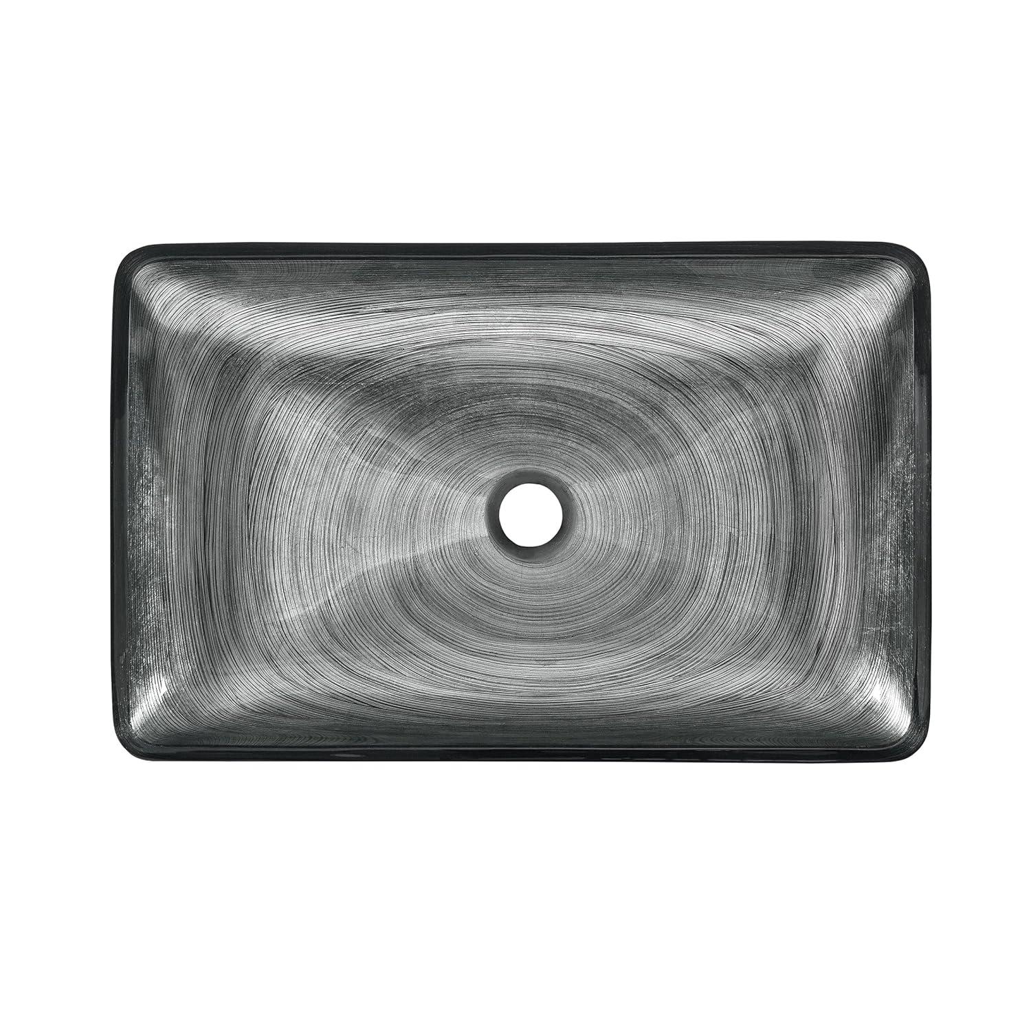 Cascade Rectangular Glass Vessel Sink with Faucet