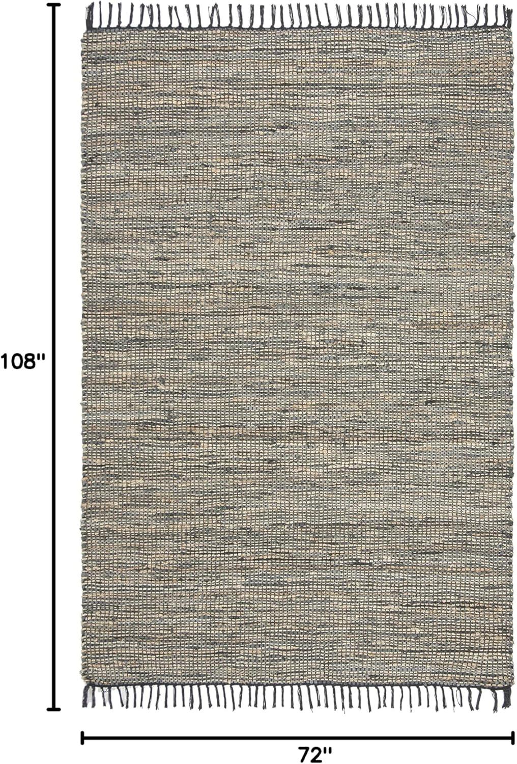 Vintage Leather VTL203 Hand Woven Area Rug - Grey - 6'x9' - Safavieh.