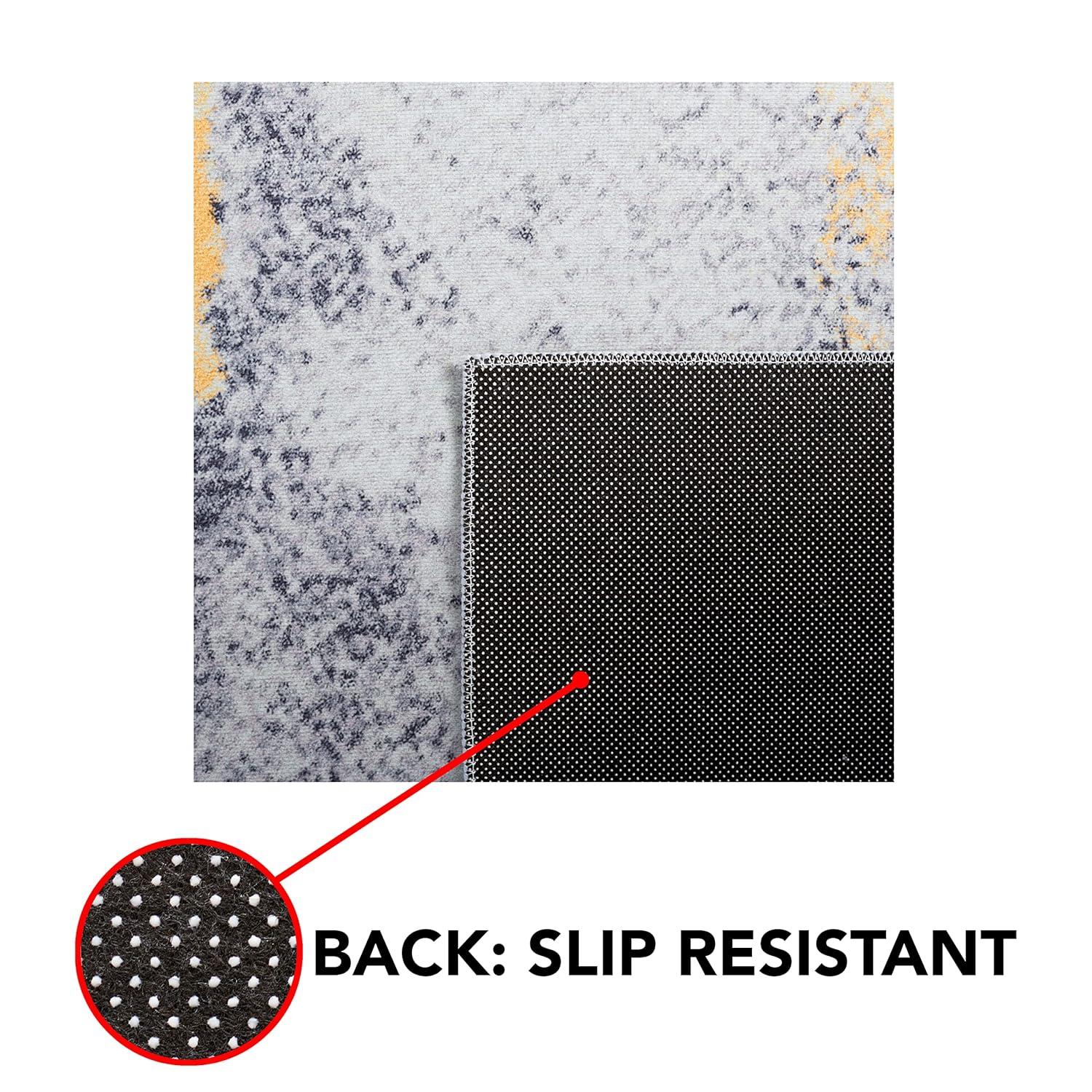Tacoma TAC803 Power Loomed Machine Washable Area Rug - Grey/Gold - 4'x6' - Safavieh.