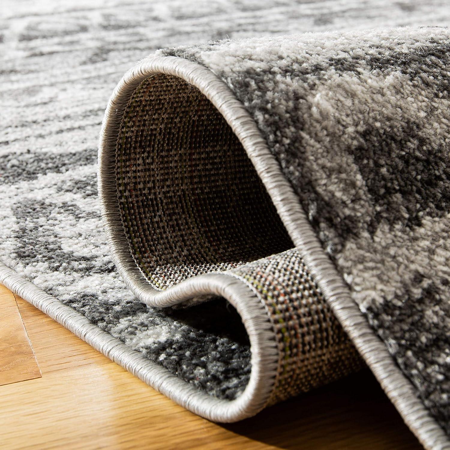 Adirondack ADR119 Machine Made Indoor Area Rug - Ivory/Charcoal - 6'x6' - Safavieh