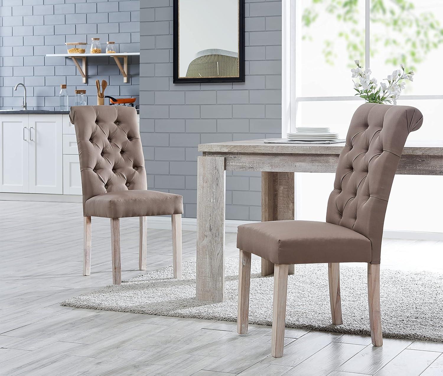 Monarda Roll Top Tufted Upholstered Side Chair