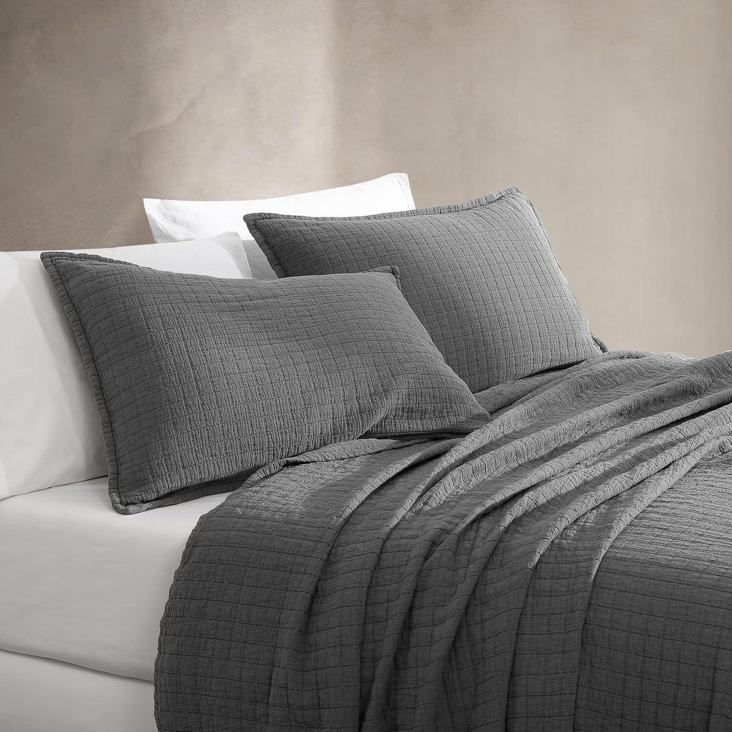 Calvin Klein Essential Garment Washed Solid Cotton Sham Set (Set of 2)