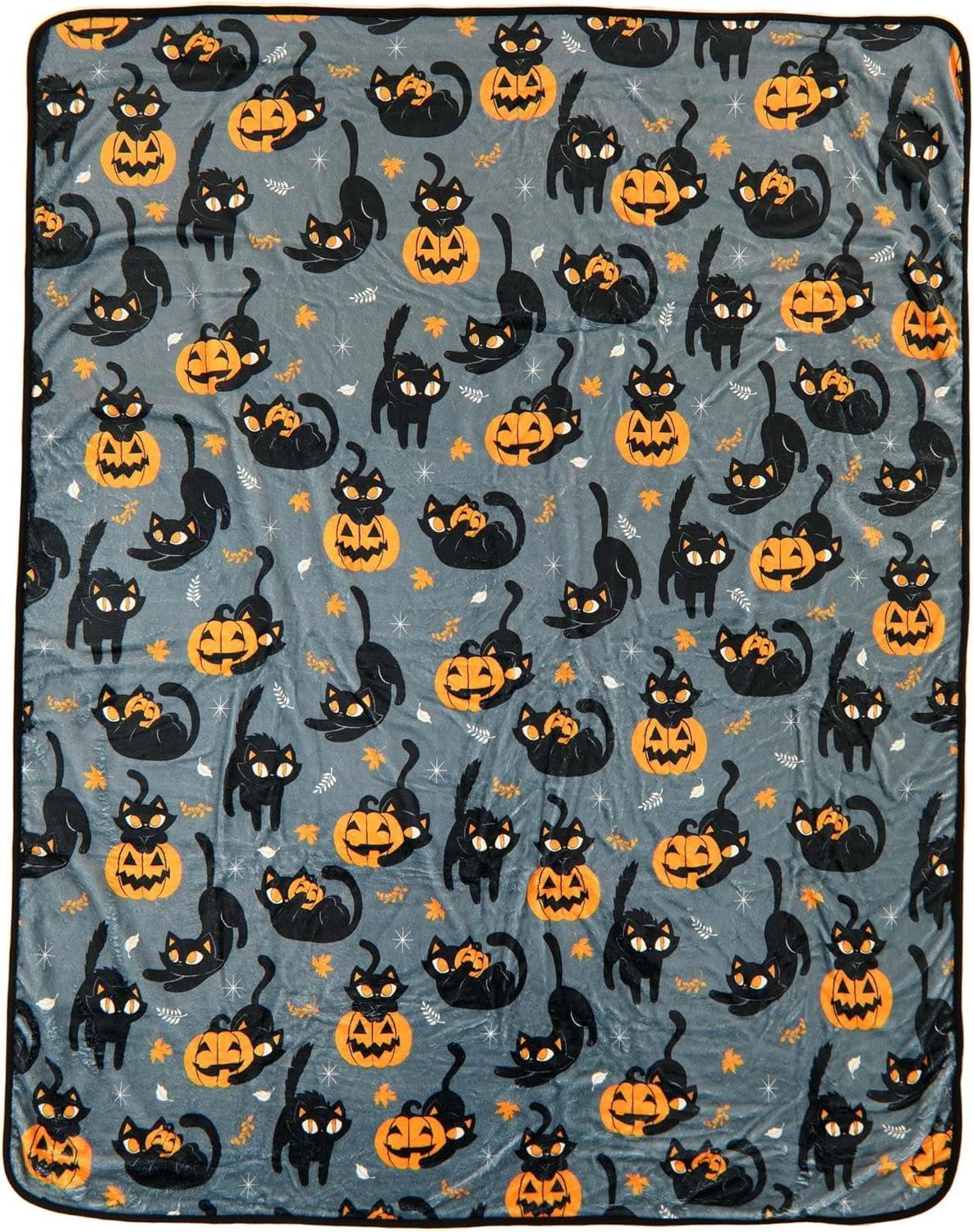 Quirky Black Kitty Throw Blanket