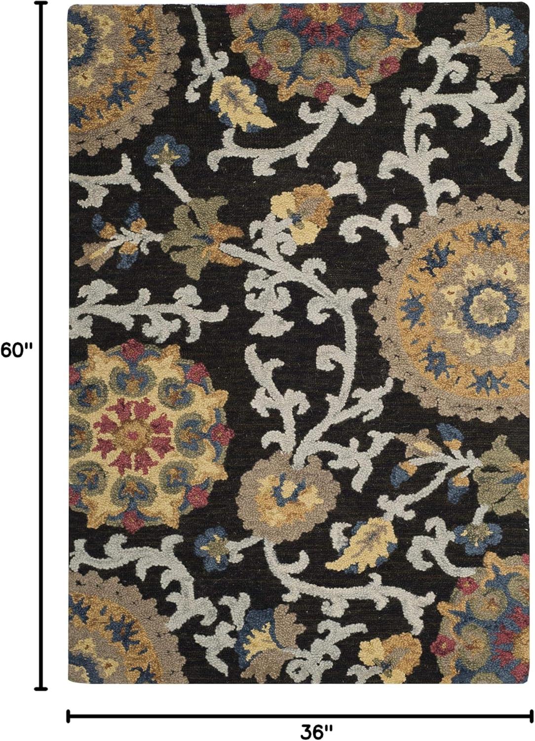 Blossom BLM401 Hand Tufted Area Rug - Charcoal/Multi - 3'x5' - Safavieh.