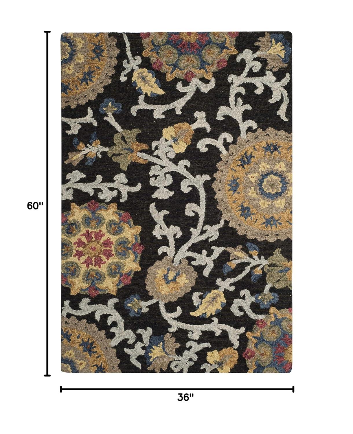 Blossom BLM401 Hand Tufted Area Rug - Charcoal/Multi - 3'x5' - Safavieh.