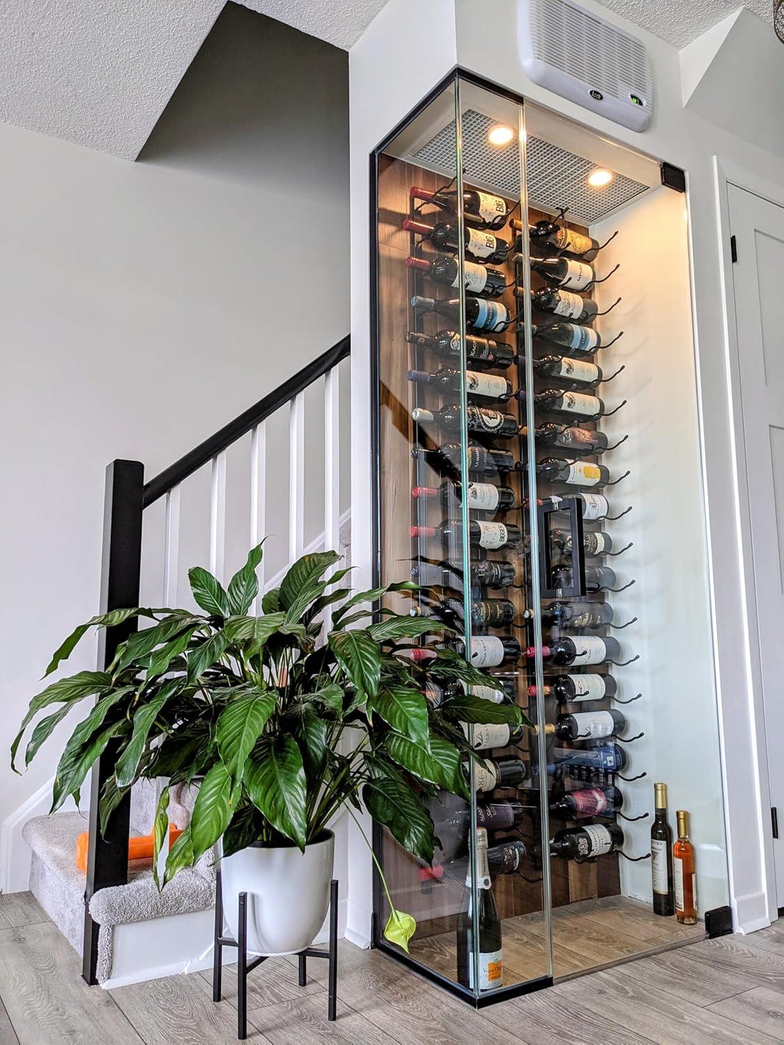 Brushed Nickel Double Deep Wall Mounted Wine Rack for 36 Bottles