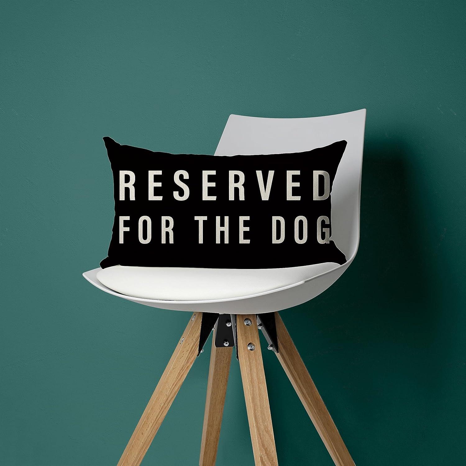 Reserved For The Dog Throw Pillow Case, Dog Lover Gifts, Dog Decor, Funny Dog Pillow Cover, Gifts Dog Mom, Gifts Dog Owner, Gifts Dog Lady, 20 x 12 Inch Cushion Cover for Sofa Couch Bed (purple)
