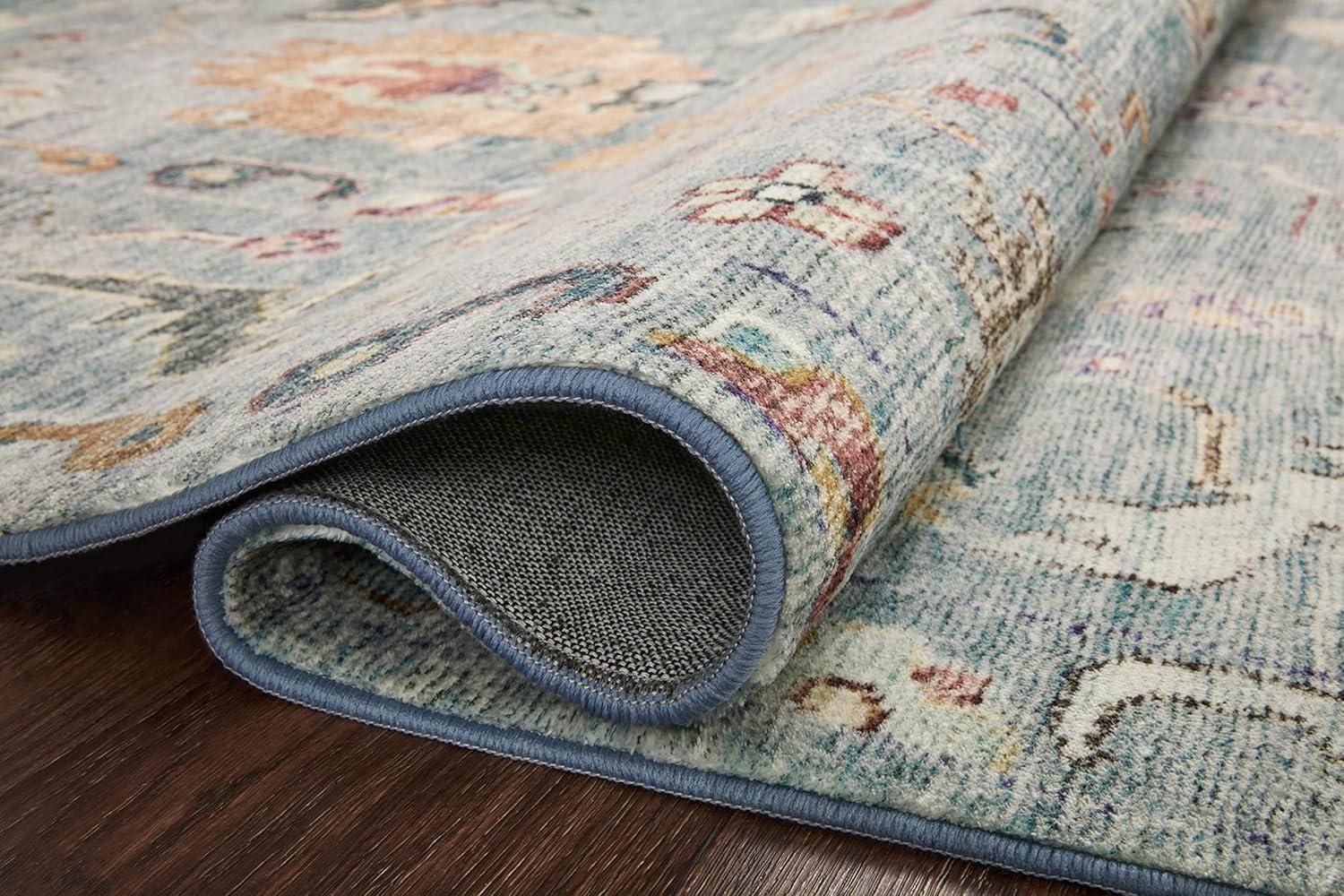 Margot Denim and Multi 2'6" x 9'6" Plush Wool Runner Rug