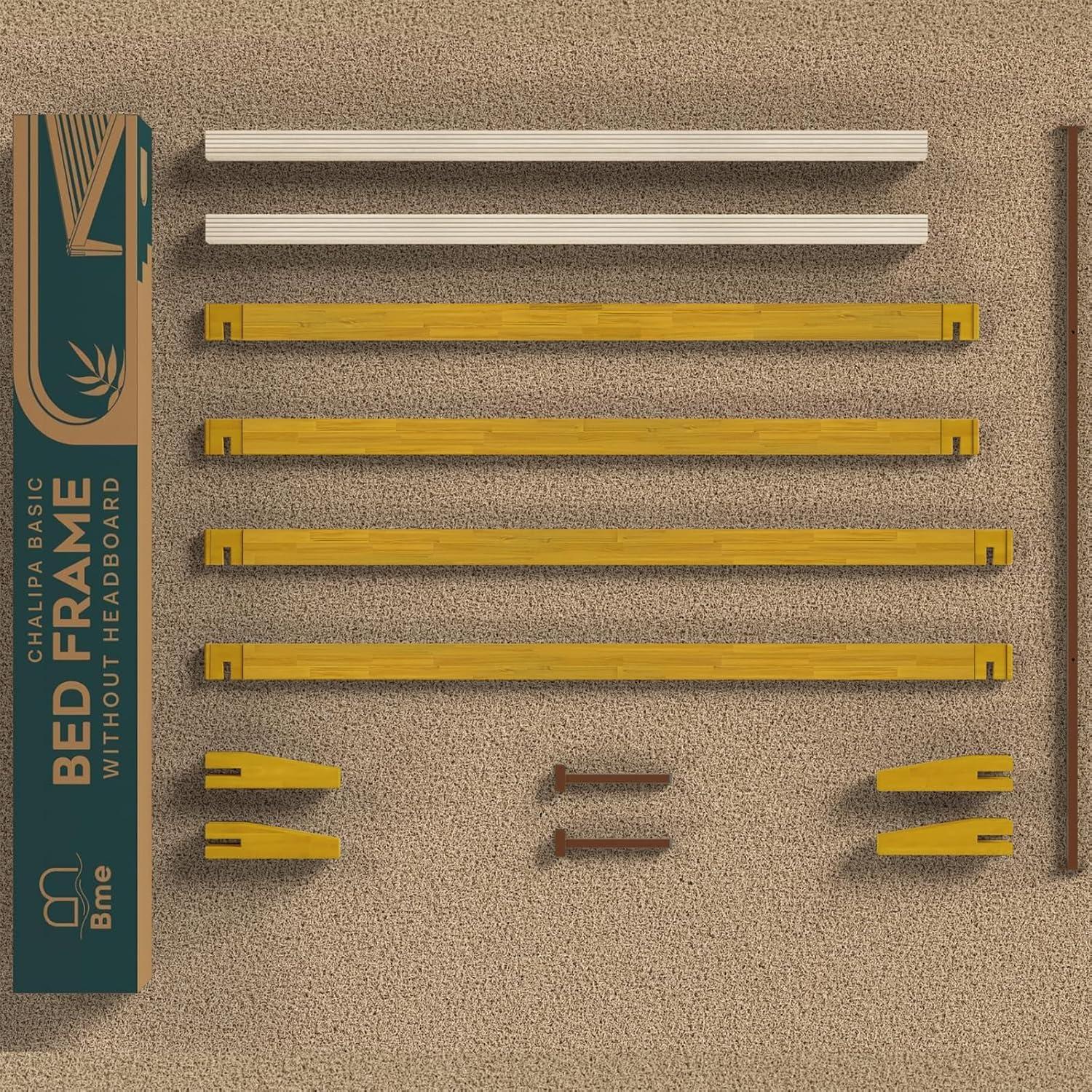 Natural Wood King Platform Bed Frame with Storage