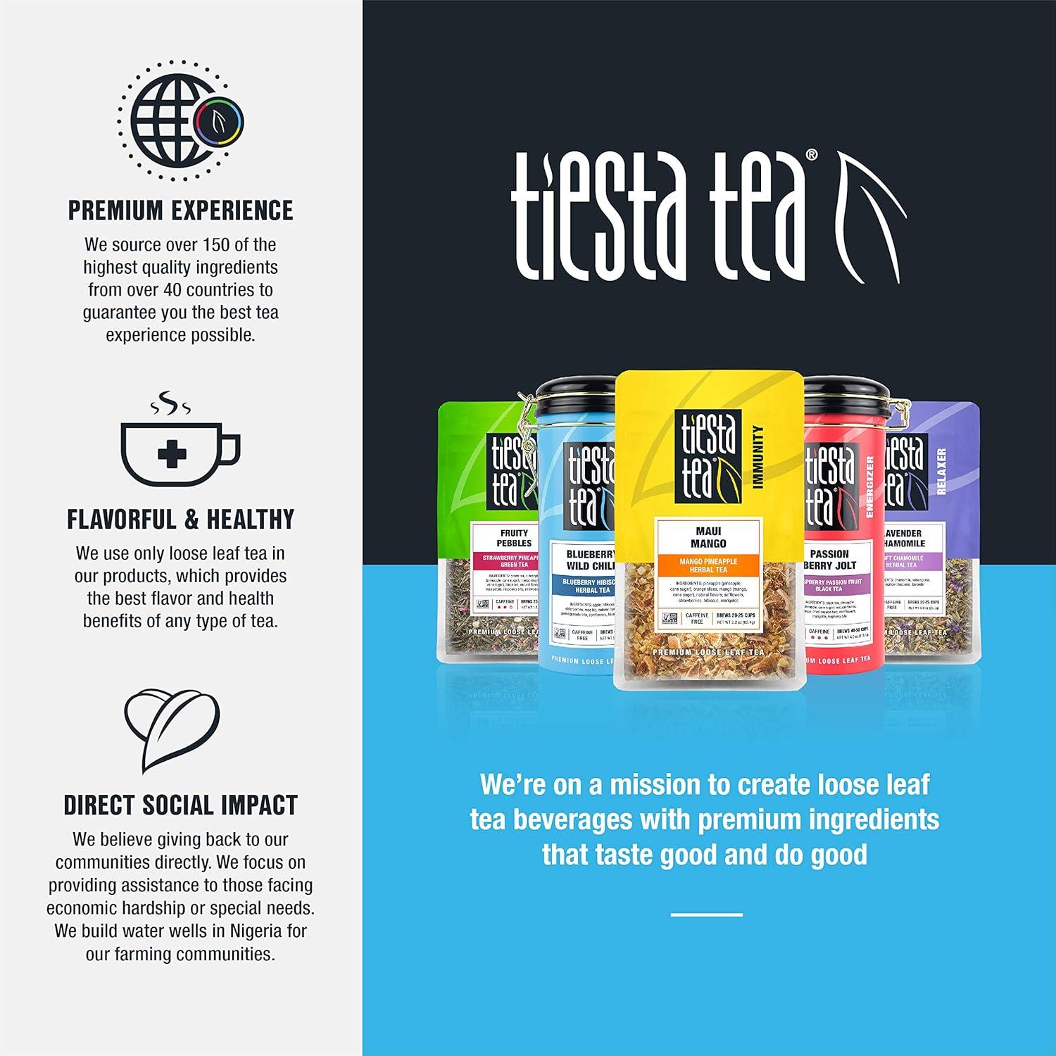 Tiesta Tea - Tea Mug with Handle, 12.5 Oz Clear Glass Tea Cup, Microwave & Dishwasher Safe, Ideal to Use with Any Tea Brewing Accessories, Suitable for Hot Tea, Iced Tea & Coffee