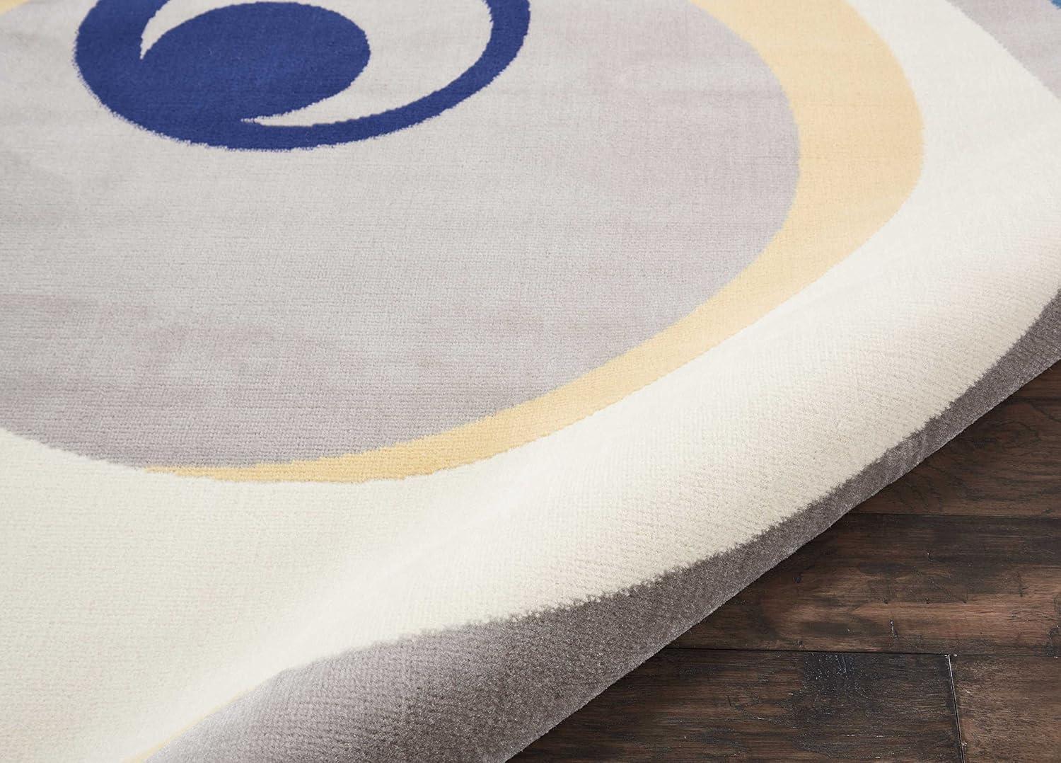 Nourison Grafix 7'10" x 9'10" (8' x 10') Grey Area Rug Retro Contemporary Geometric by Nourison