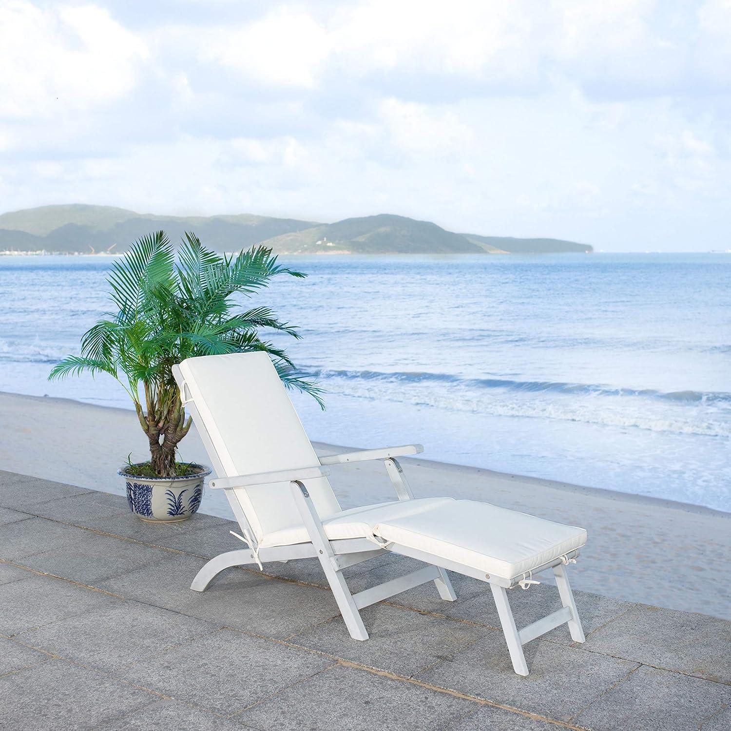 Palmdale Lounge Chair - Outdoor - PAT7015 - Grey/Beige -Safavieh