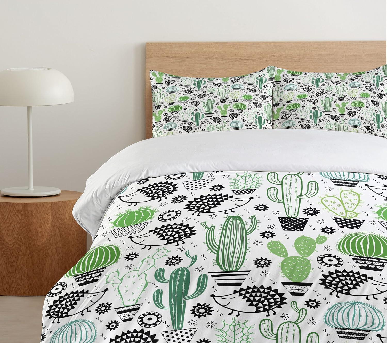 Ambesonne Eclectic Floral Duvet Cover Set