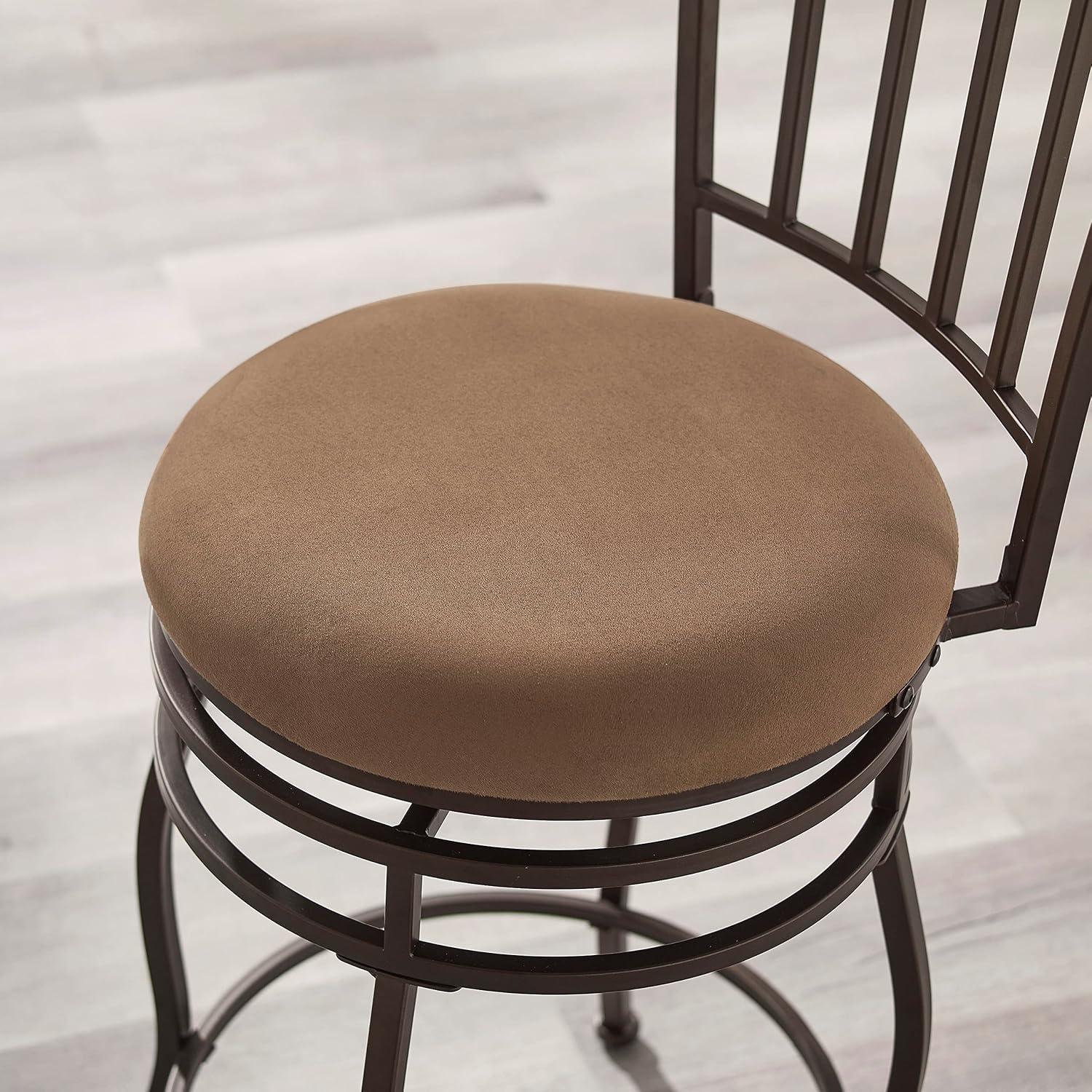 Linon Swag Counter Stool, Brown, 24 inch Seat Height