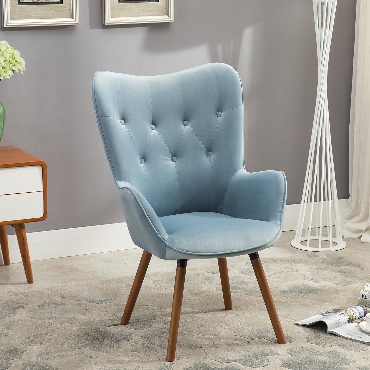 Roundhill Furniture Doarnin Wingback Chair, Blue