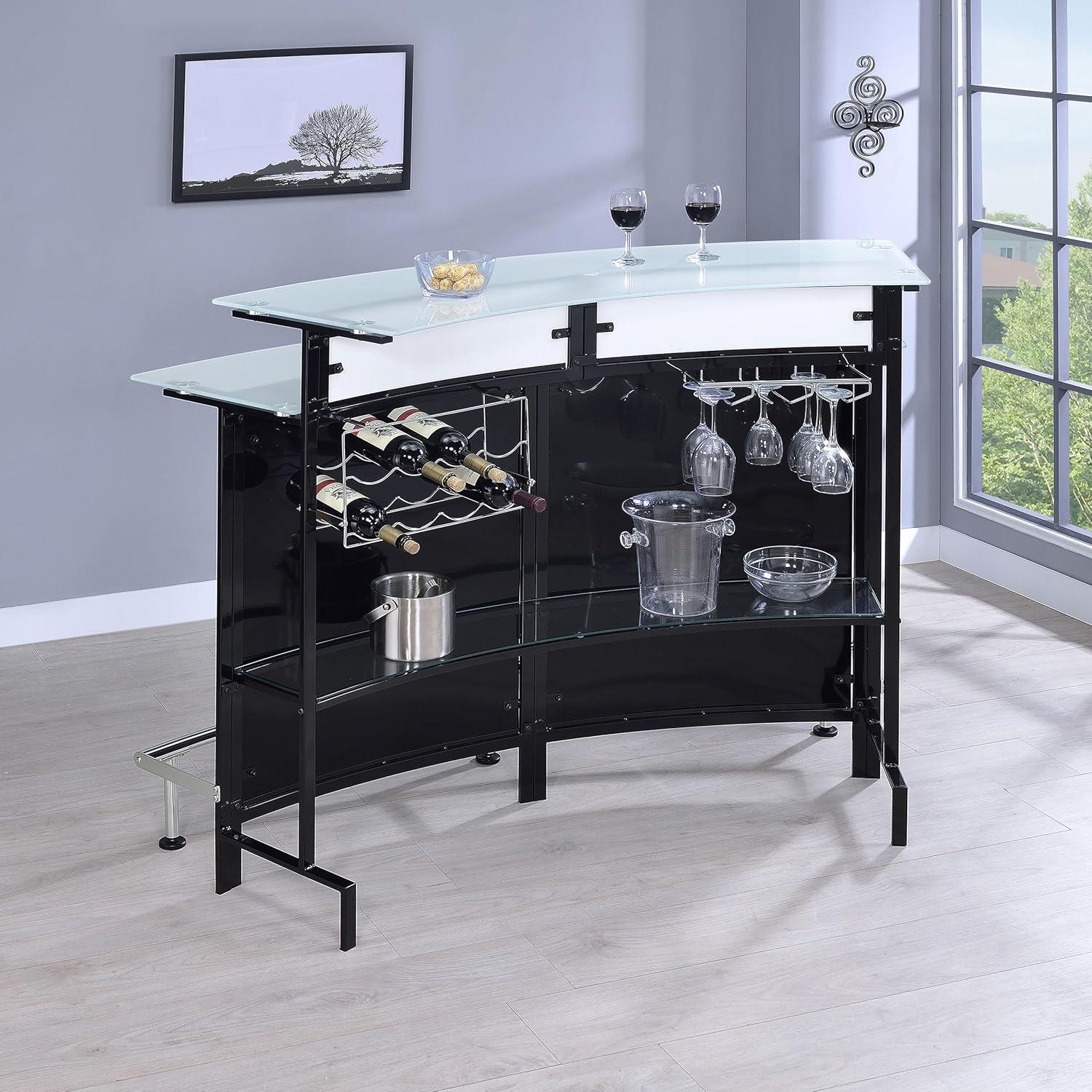 Coaster Company Contemporary Bar Table, Chrome/Black