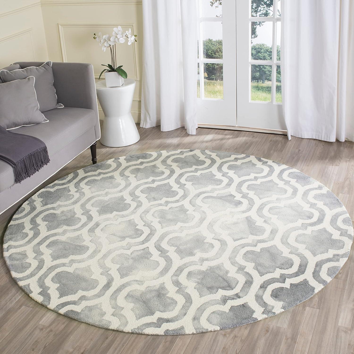 Elegant Gray Hand-Tufted Wool Rectangular Area Rug