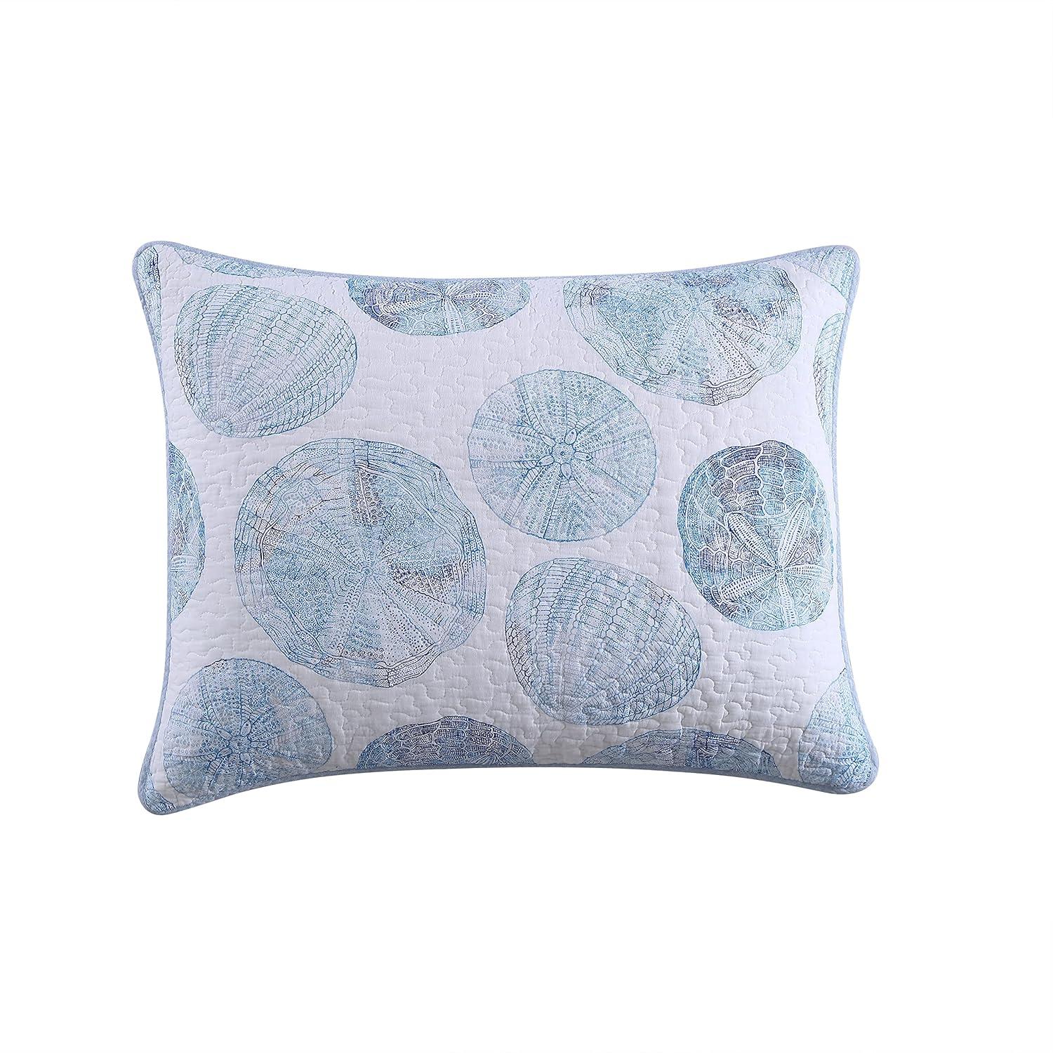Twin Ocean Isle Quilt & Sham Set Blue - Tommy Bahama: Geometric Pattern, Midweight Fabric, OEKO-TEX Certified
