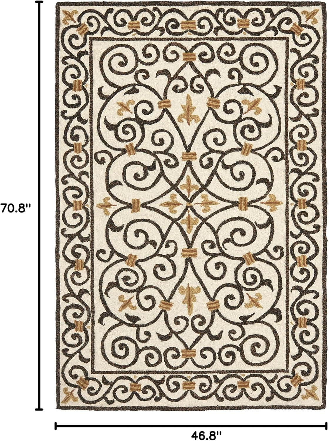 Chelsea HK11 Handmade Area Rug - 3'9"x5'9" - Ivory/Dark Brown - Safavieh