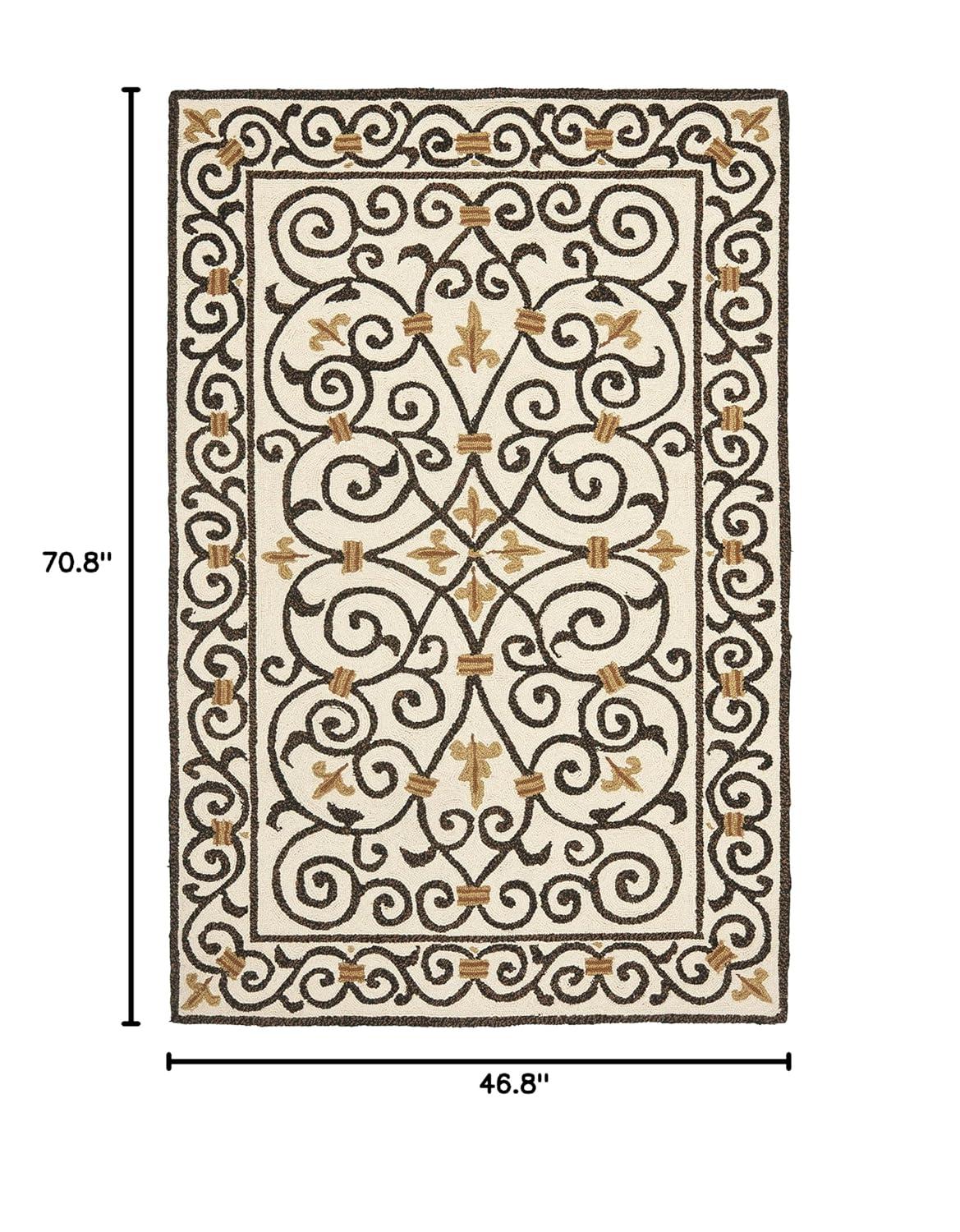 Chelsea HK11 Handmade Area Rug - 3'9"x5'9" - Ivory/Dark Brown - Safavieh