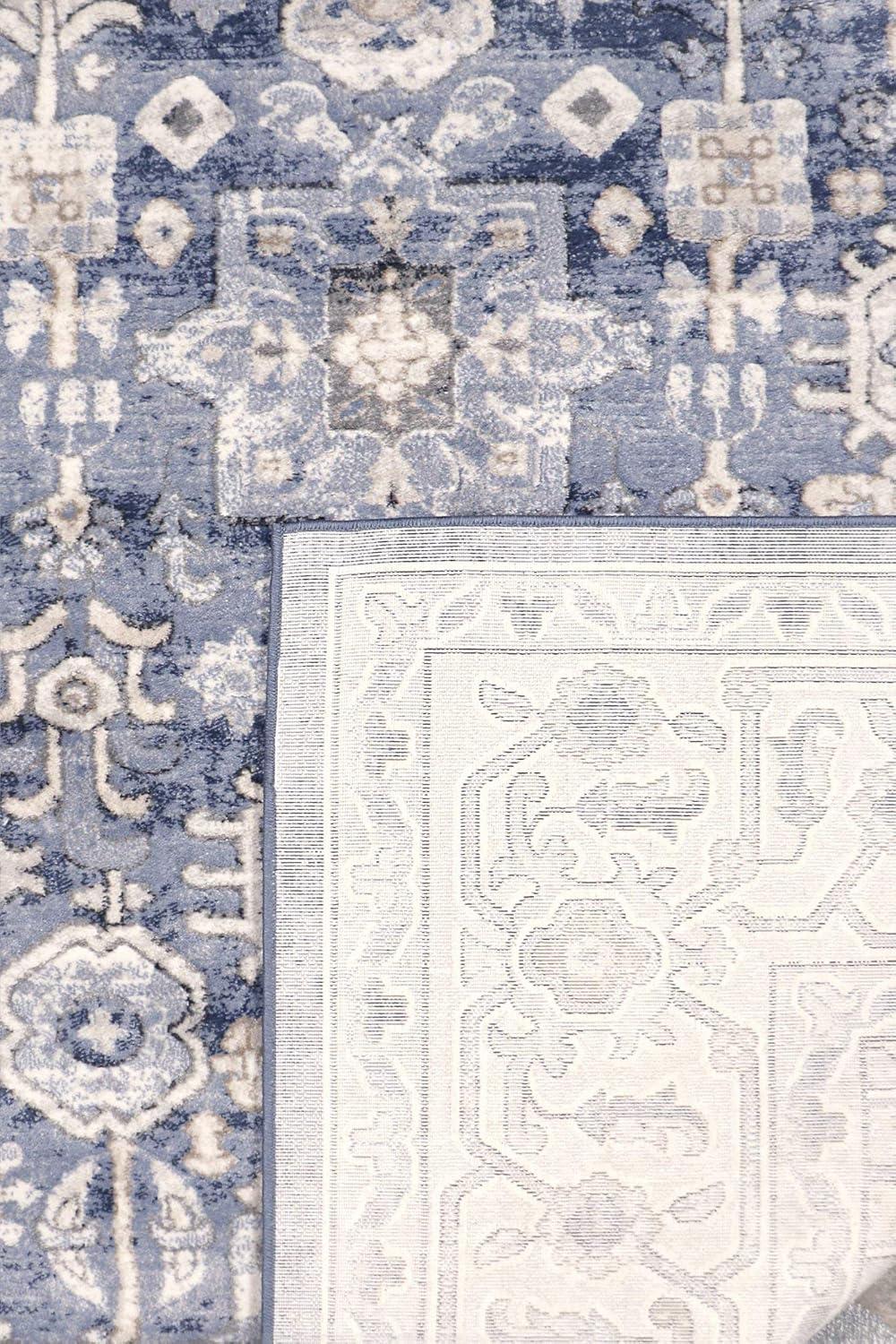 Pasargad Amadeus Power Loom Oriental Area Rug in Blue/Ivory