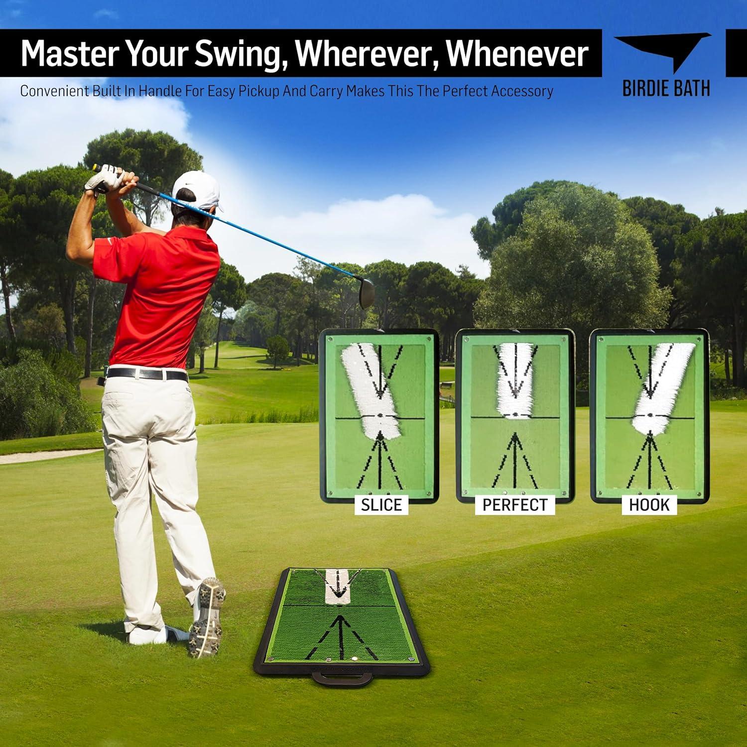 Birdie Bath Birdie Golf: Birdie Mat - Pro Premium Swing Training Mat, Analyze Swing Path & Ball Impact, Portable, Indoor & Outdoor, 19.25x12.3" Sports Accessory