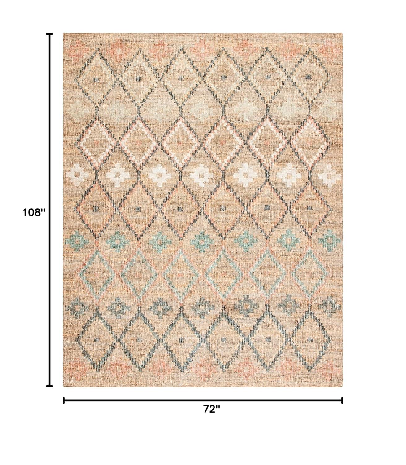 Kilim KLM753 Hand Loomed Area Rug - Natural/Blue - 6'x9' - Safavieh.
