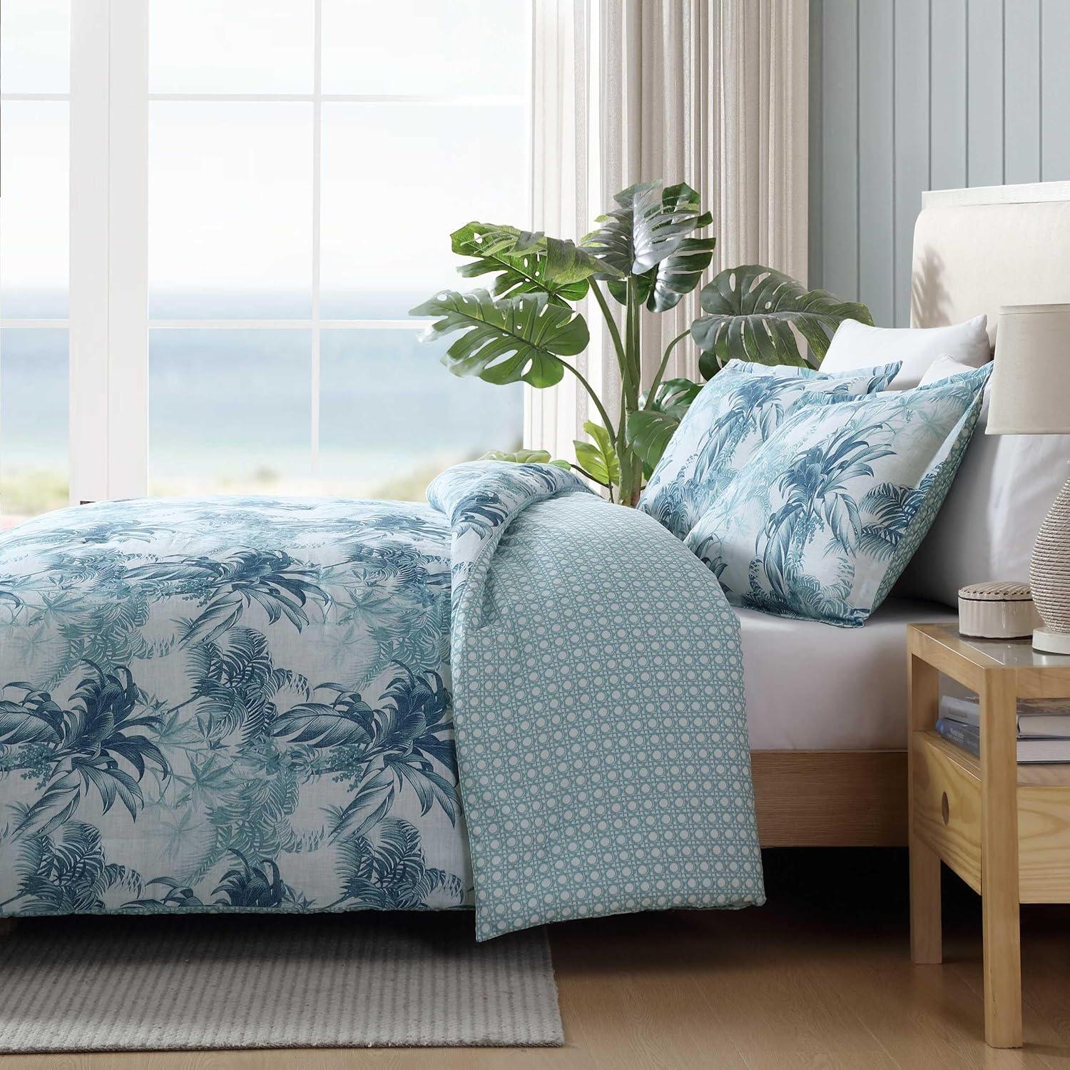 Tommy Bahama Home Tommy Bahama Legacy Palms Cotton Reversible Blue Comforter Set