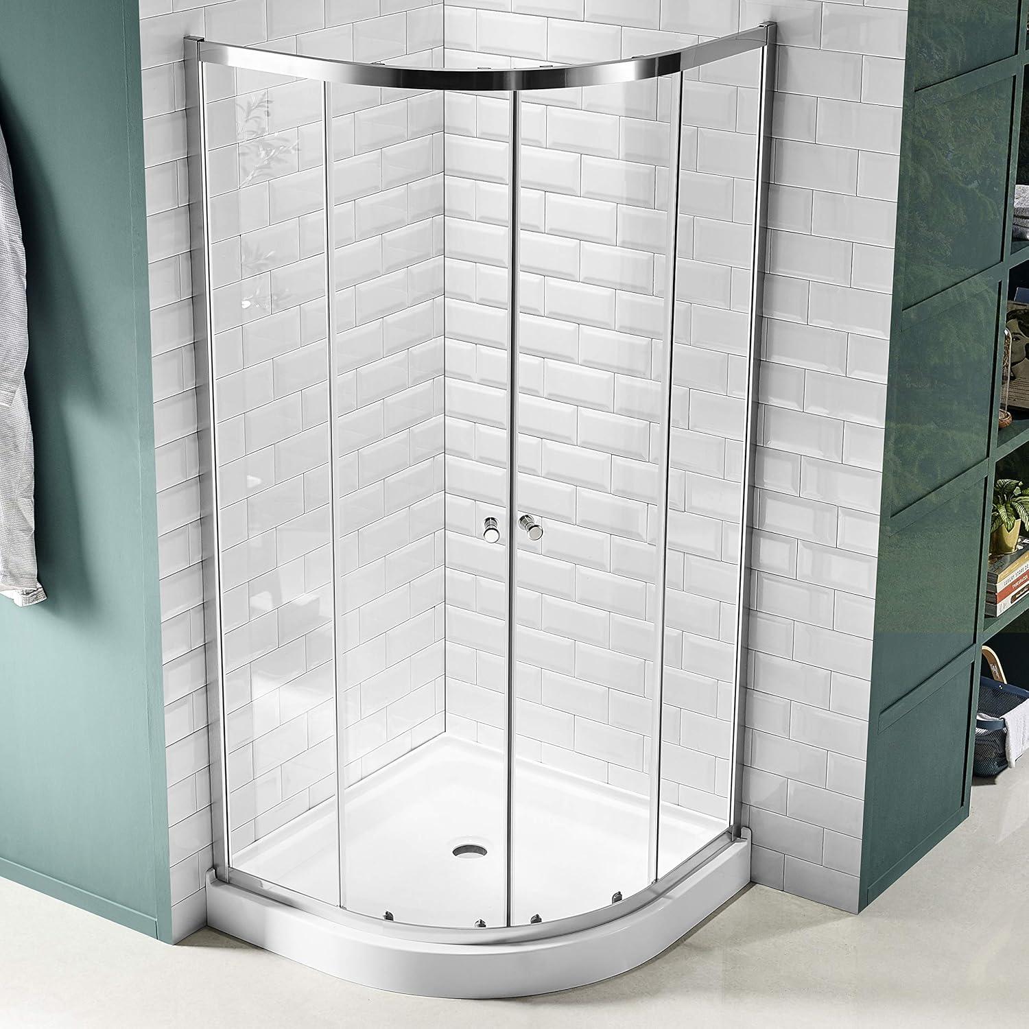 Mare Series 35.2'' W 76'' H Framed Round Reversible Shower Enclosure