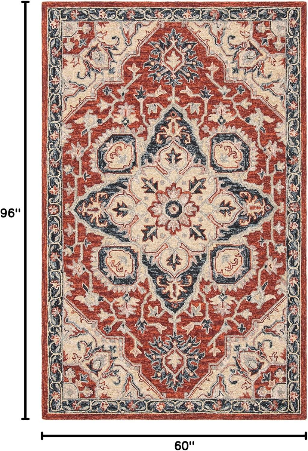 Heritage HG922 Hand Tufted Area Rug - Red/Black - 5'x8' - Safavieh.