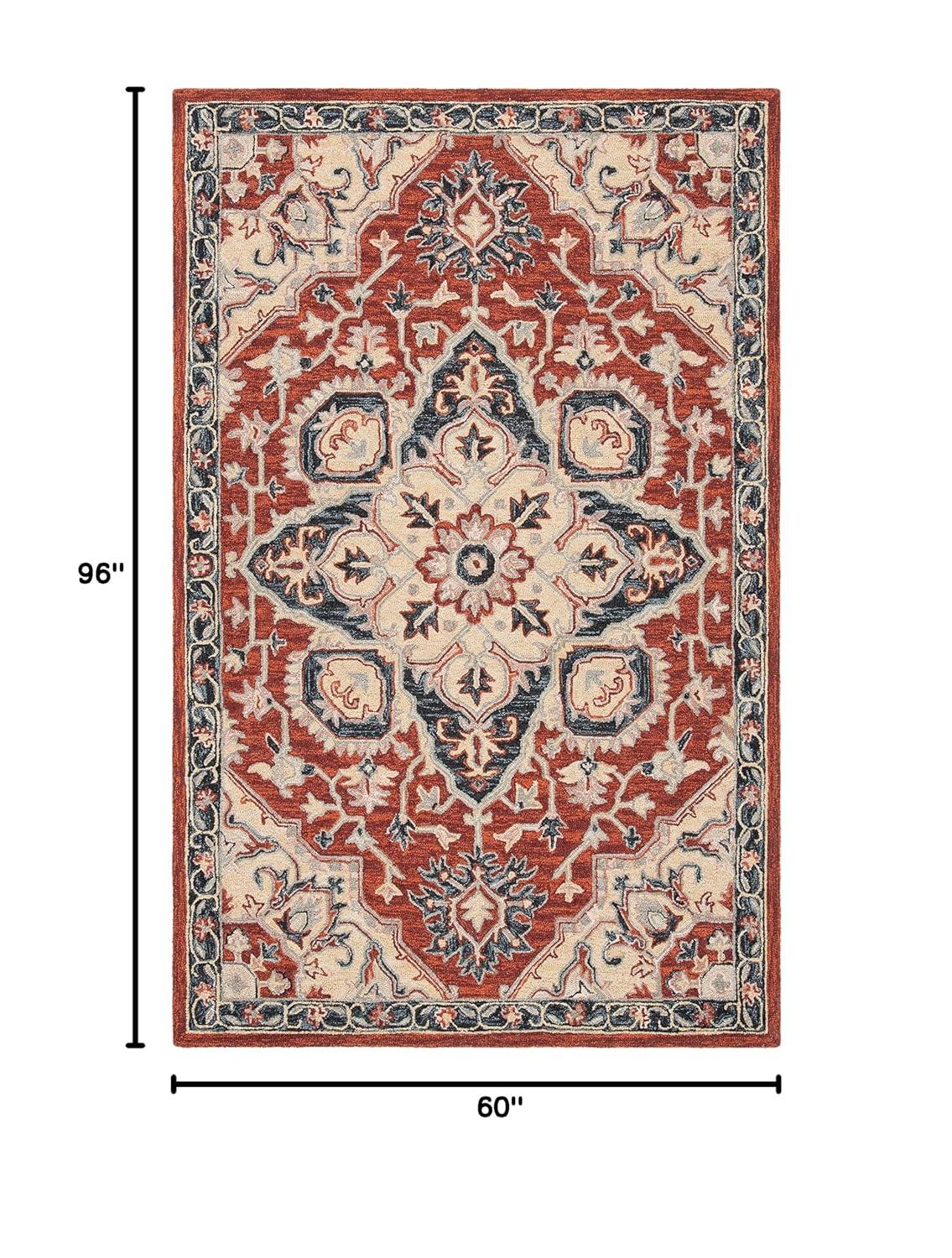 Heritage HG922 Hand Tufted Area Rug - Red/Black - 5'x8' - Safavieh.
