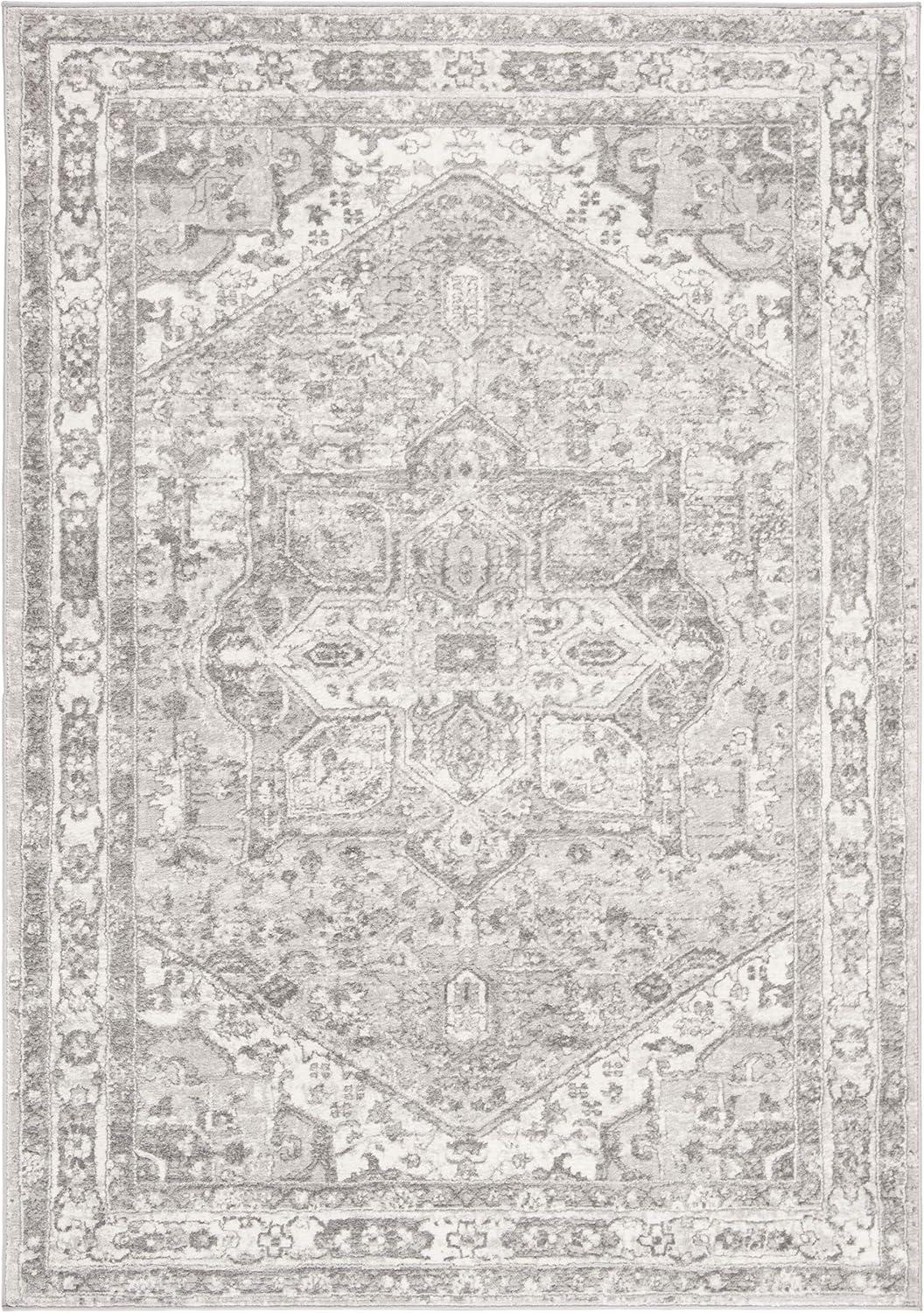 Brentwood BNT852 Power Loomed Indoor Area Rug - Cream/Grey - 4'x6' - Safavieh