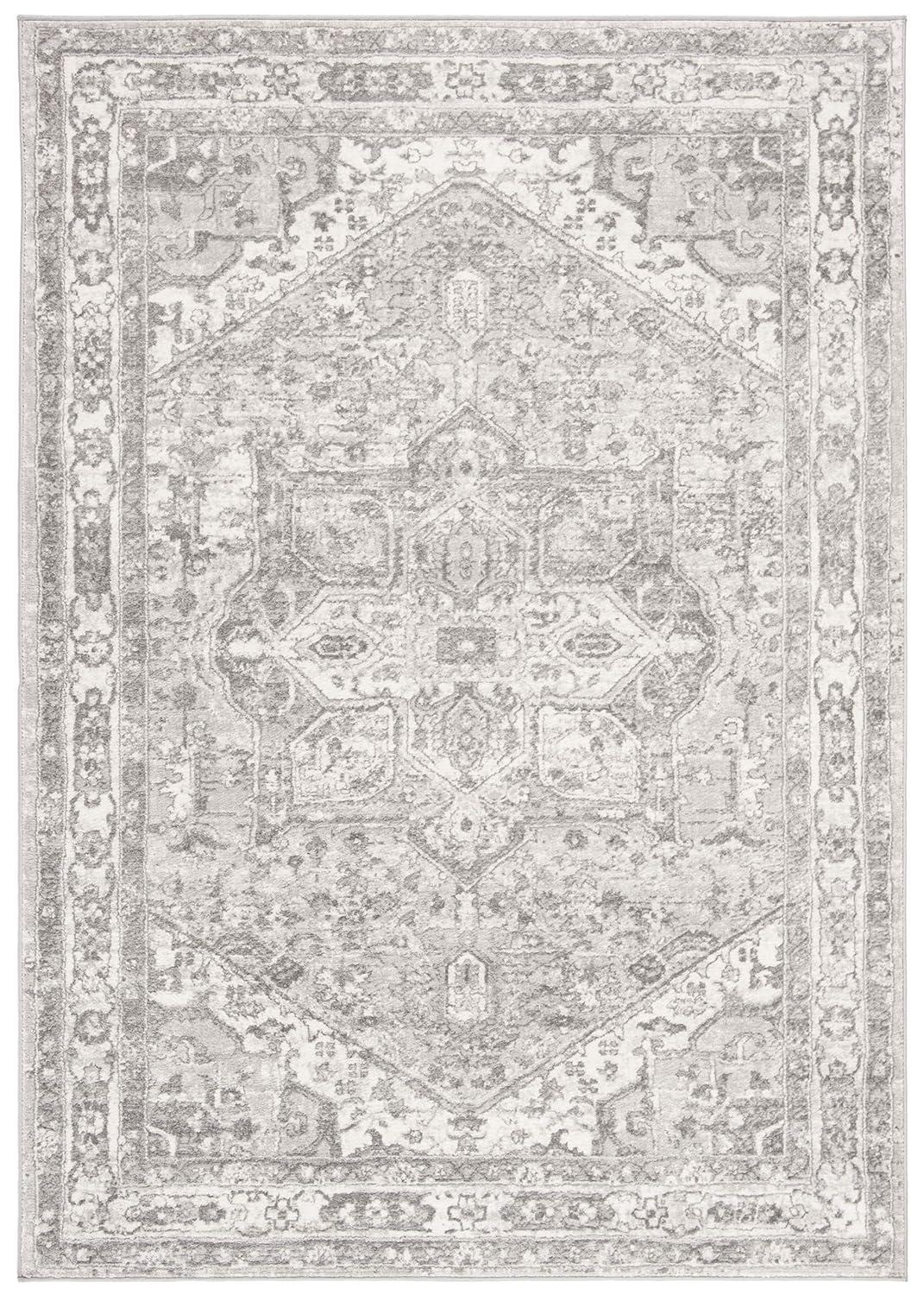 Brentwood BNT852 Power Loomed Indoor Accent Rug - Cream/Grey - 4'x6' - Safavieh