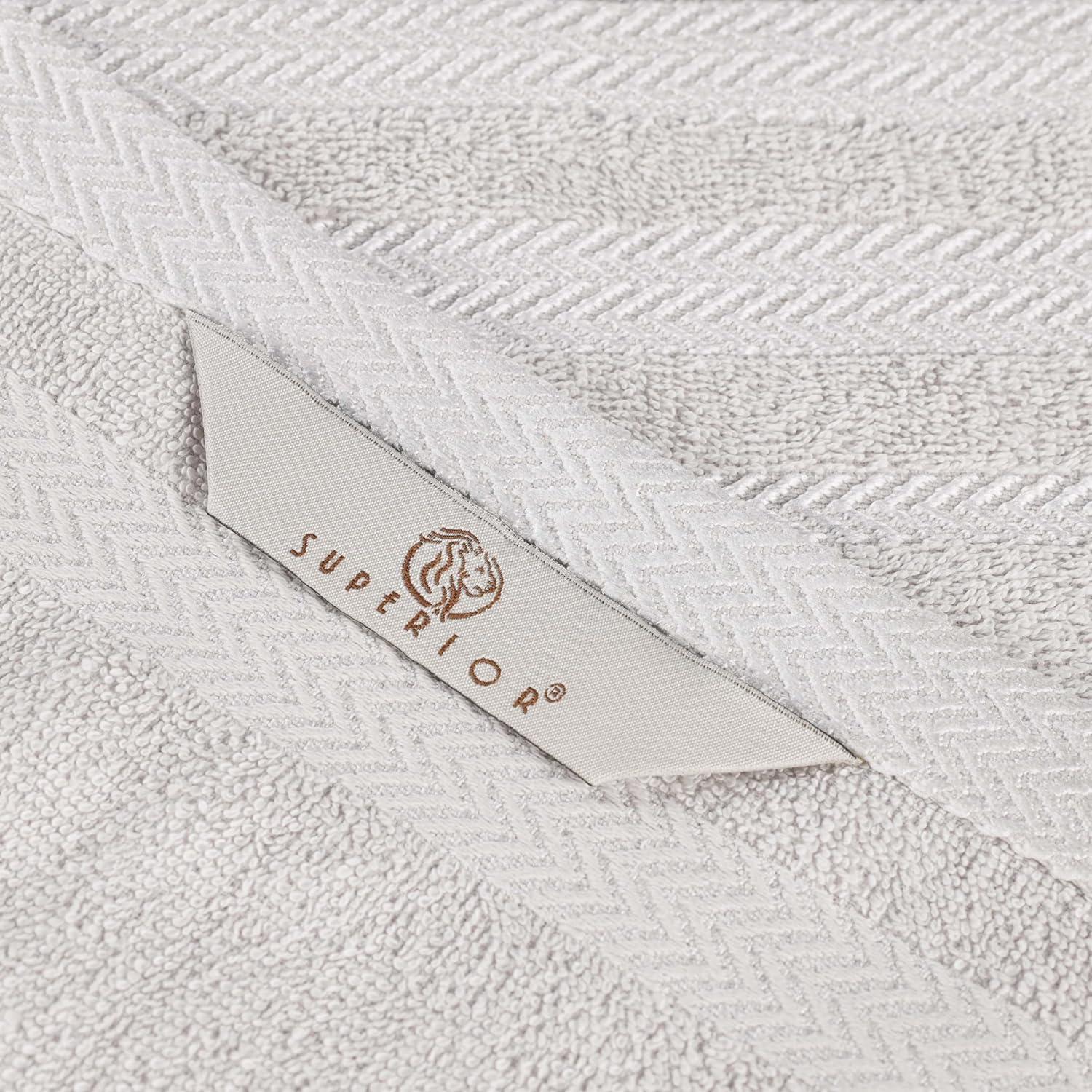 Superior Hays Cotton Plush Soft 3 Piece Towel Set, Platinum