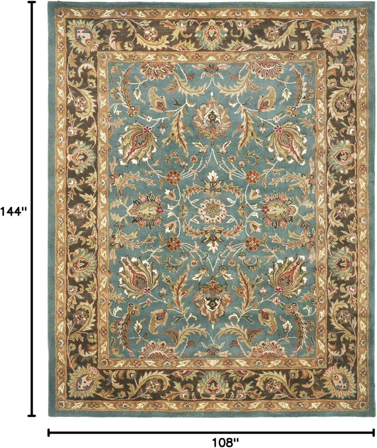 SAFAVIEH Heritage Steward Traditional Wool Area Rug, Blue/Brown, 9' x 12'