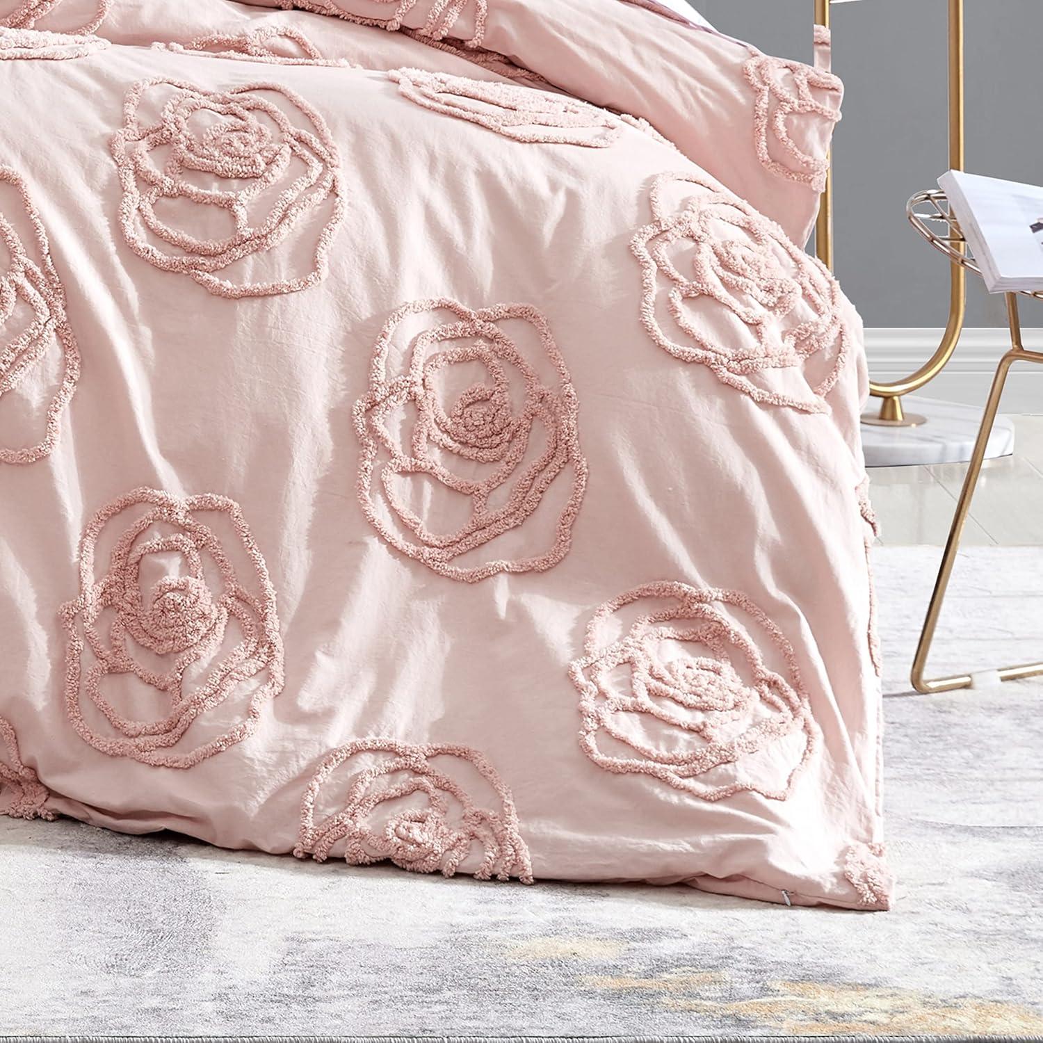 Betsey Johnson Rambling Rose Cotton Pink Duvet Cover Bonus Set