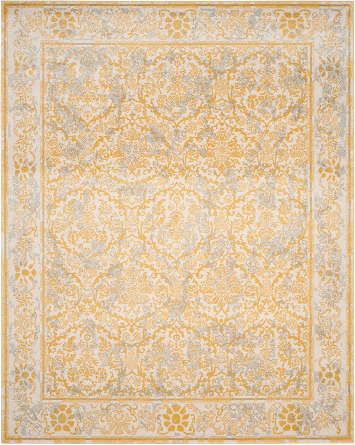 SAFAVIEH Evoke Lorna Traditional Bordered Area Rug, Ivory/Gold, 9' x 12'