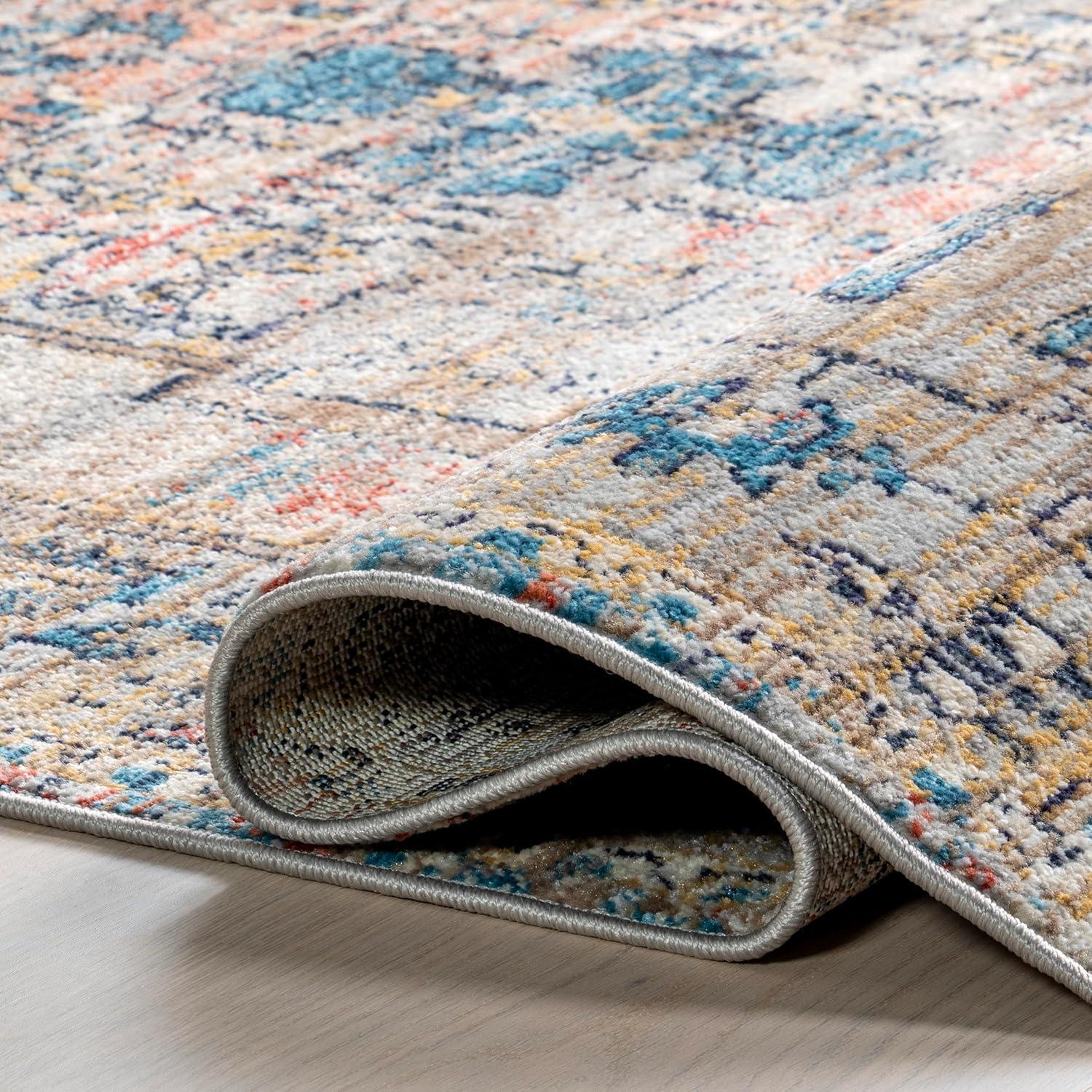 Nuloom Marley Medallion 2x10 Runner Indoor Area Rug for Living Room Bedroom Dining Room Entryway Hallway Kitchen, Blue/Beige