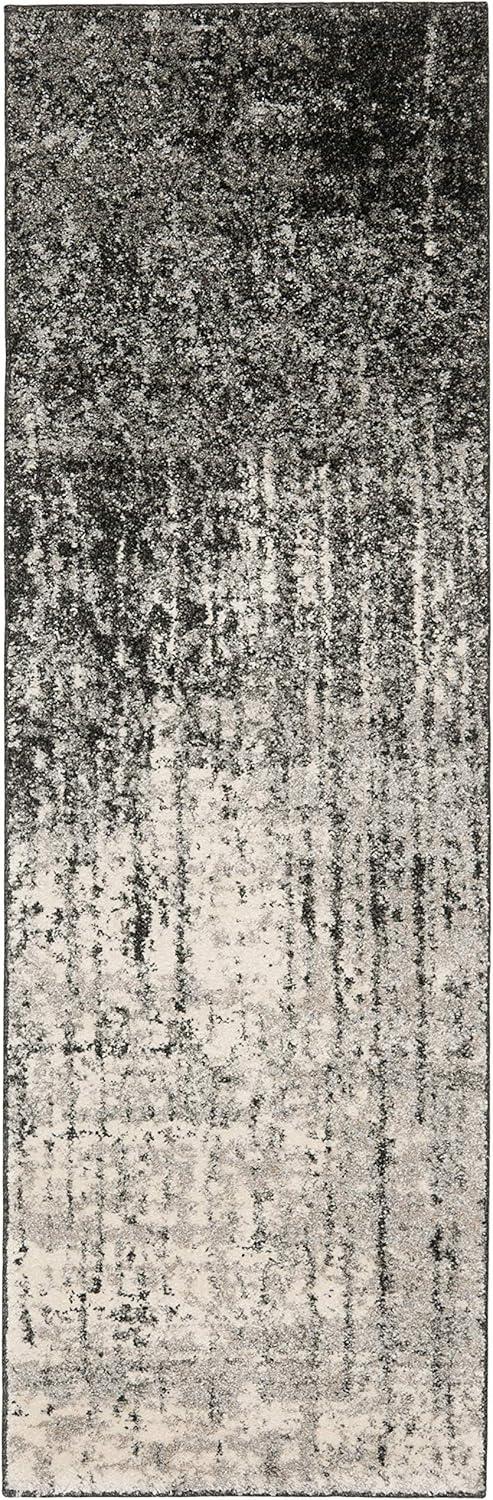 Retro RET2770 Power Loomed Indoor Runner Rug - Black/Light Grey - 2'3"x7' - Safavieh.