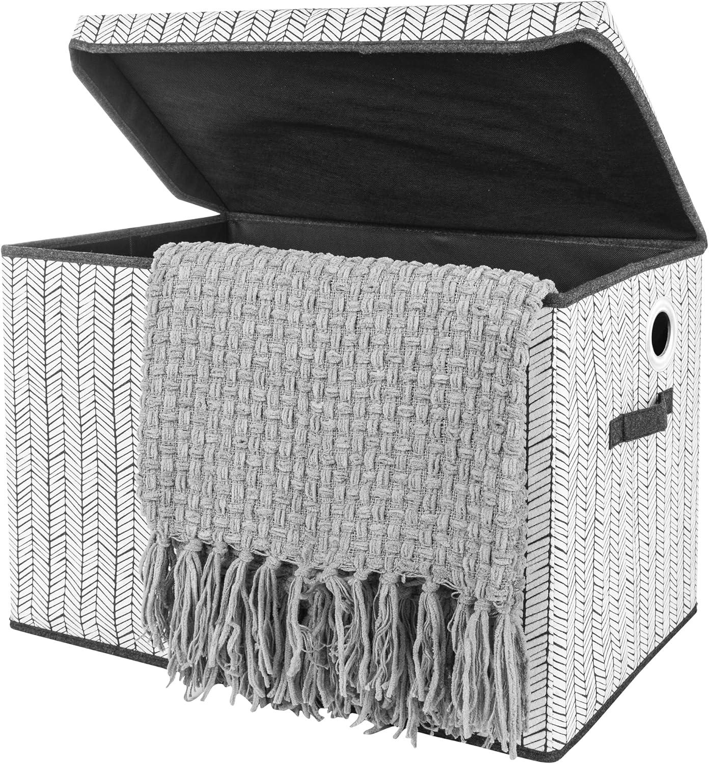 Sammy & Lou Printed Felt Toy Chest - Herringbone